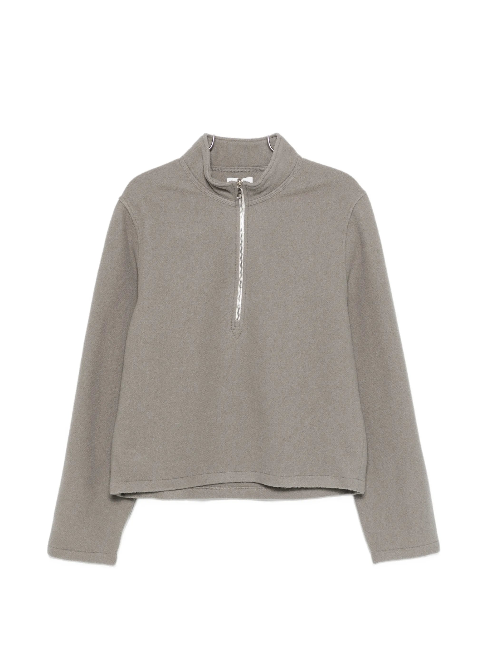 zip-fastening sweatshirt
