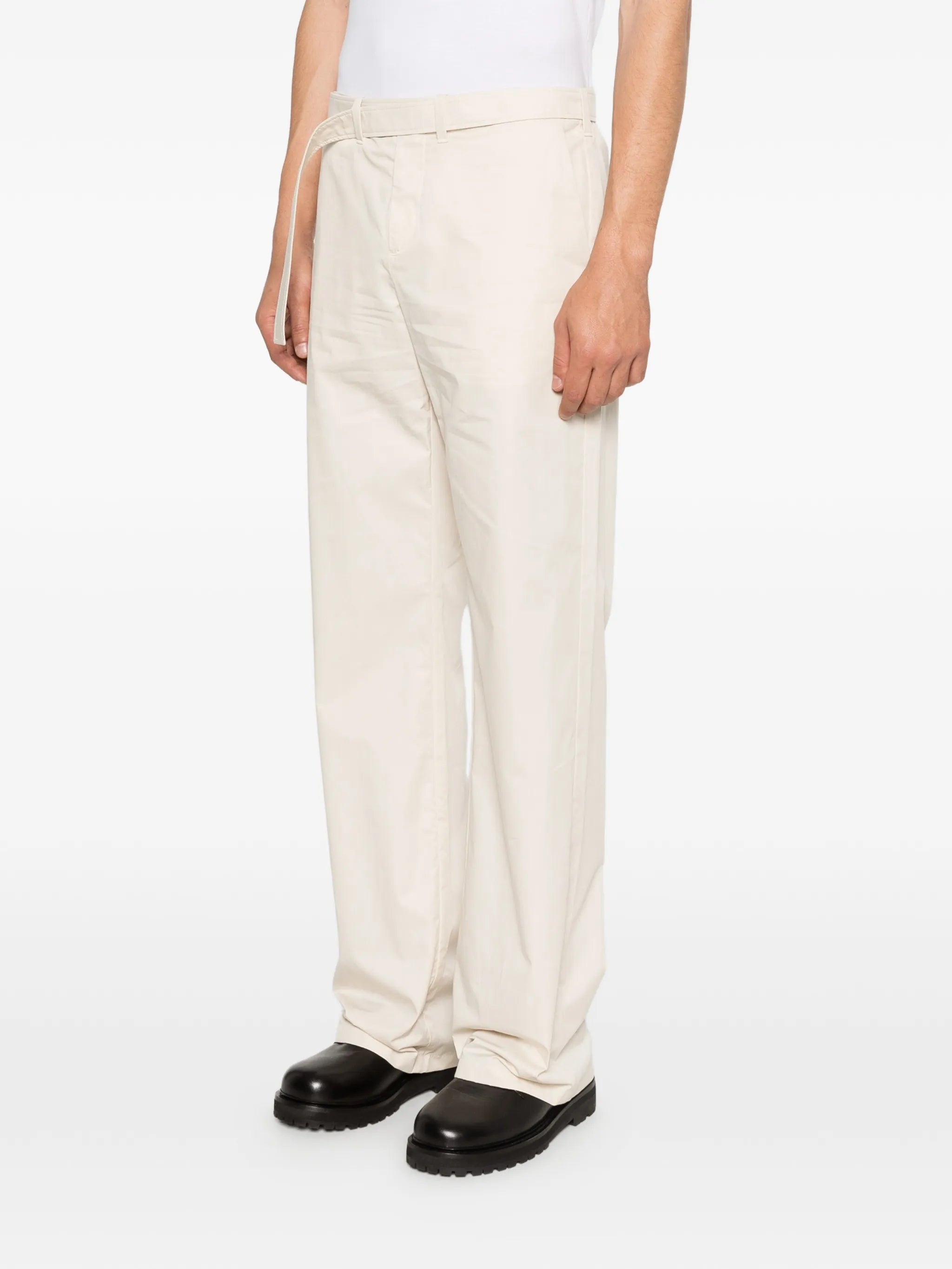 belted suit trousers