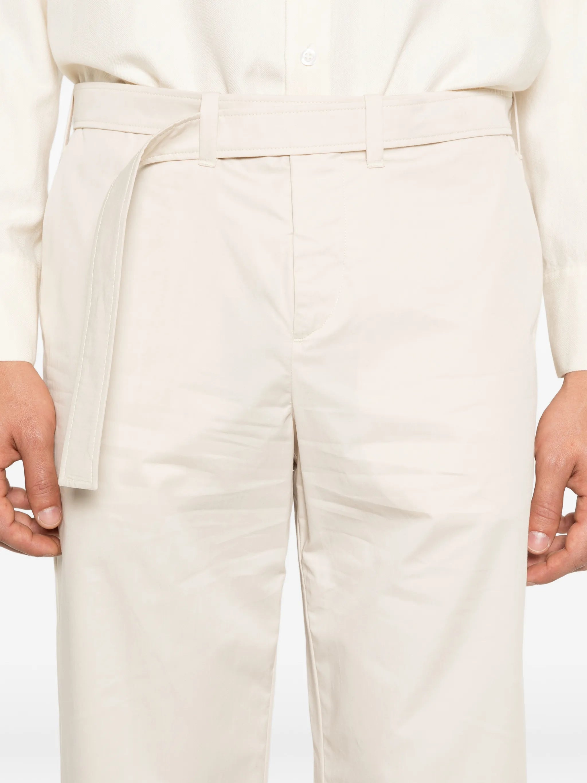 belted suit trousers