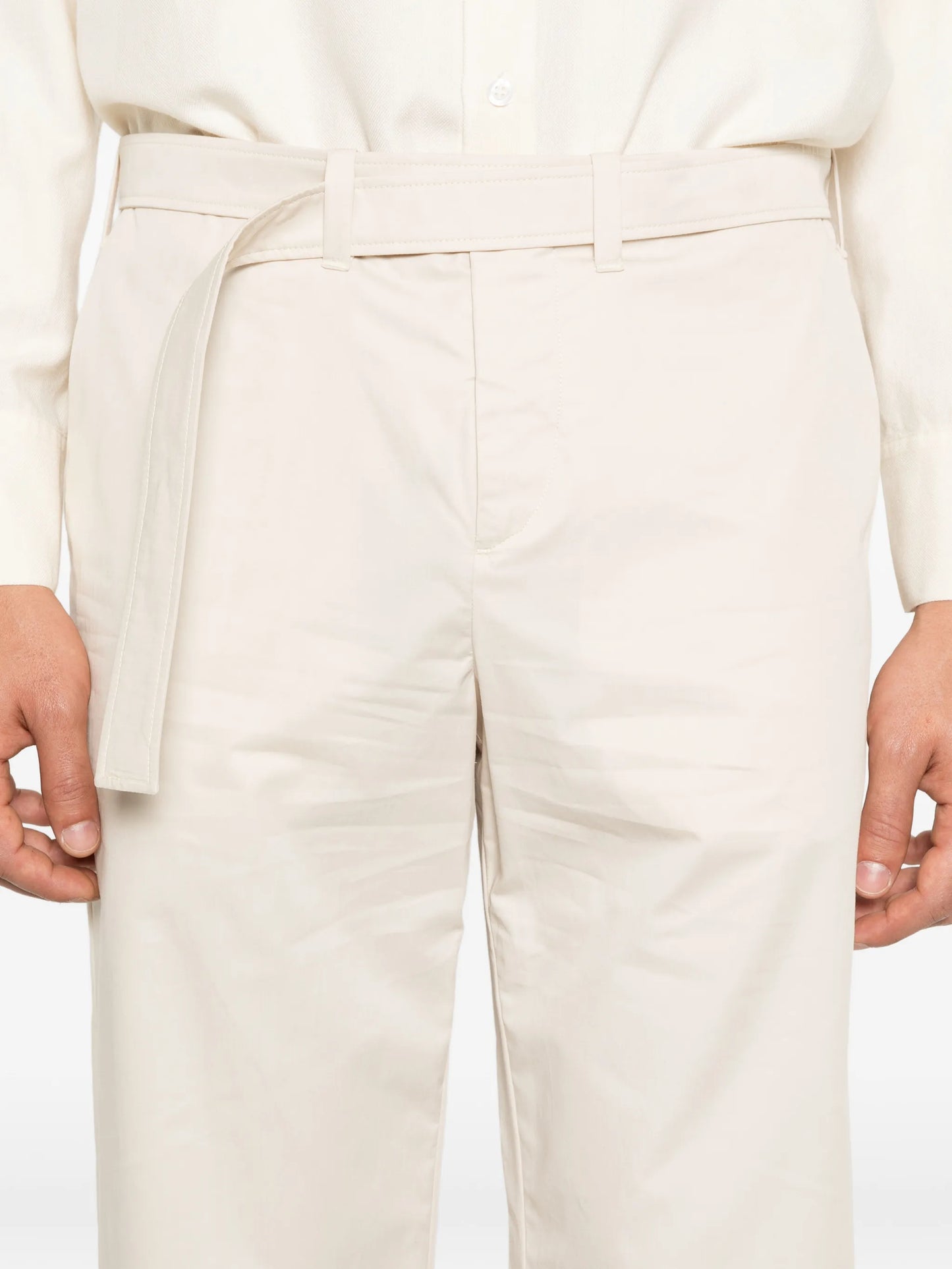 belted suit trousers