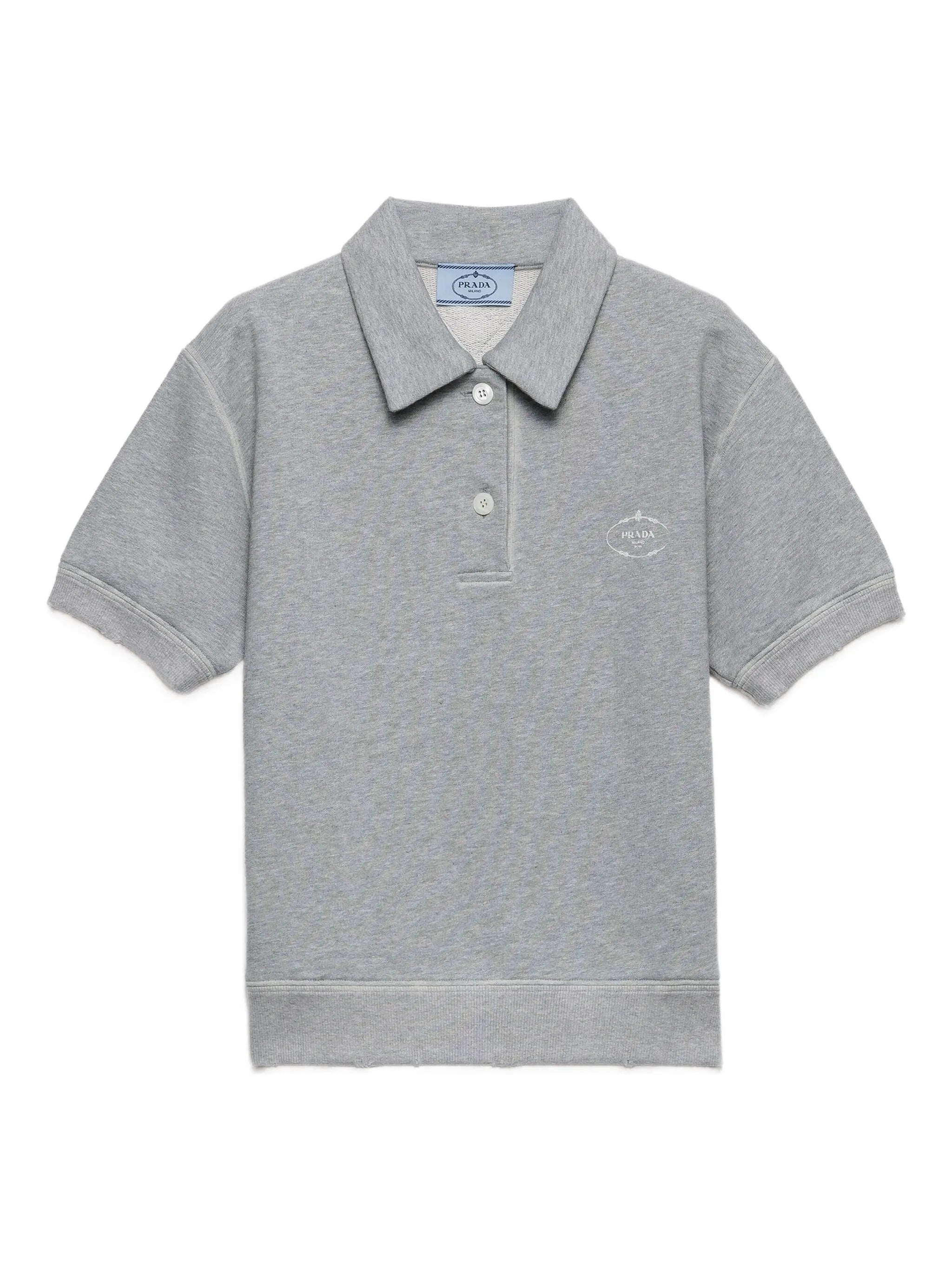 logo-embroidered ribbed-knit polo shirt