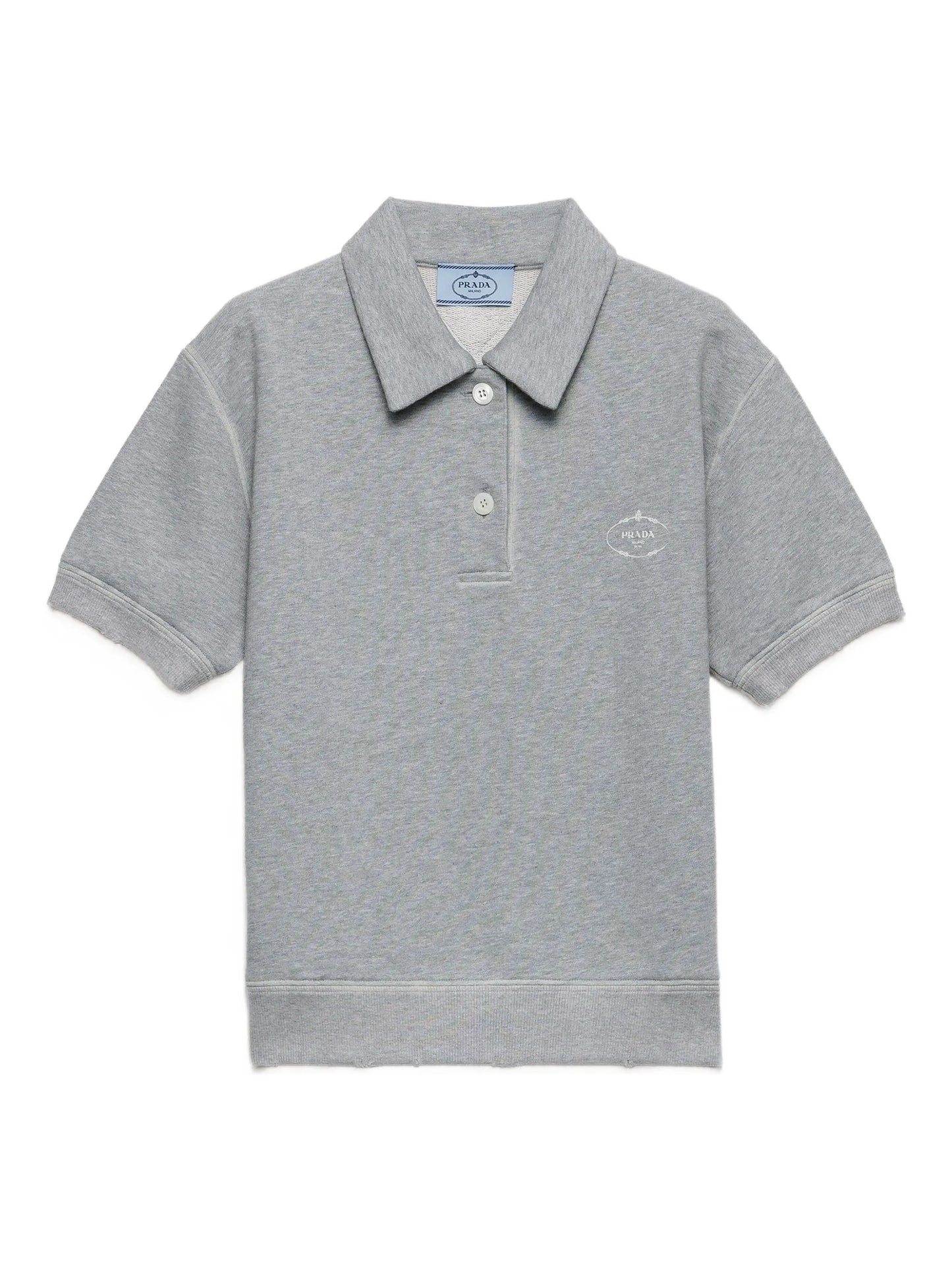 logo-embroidered ribbed-knit polo shirt