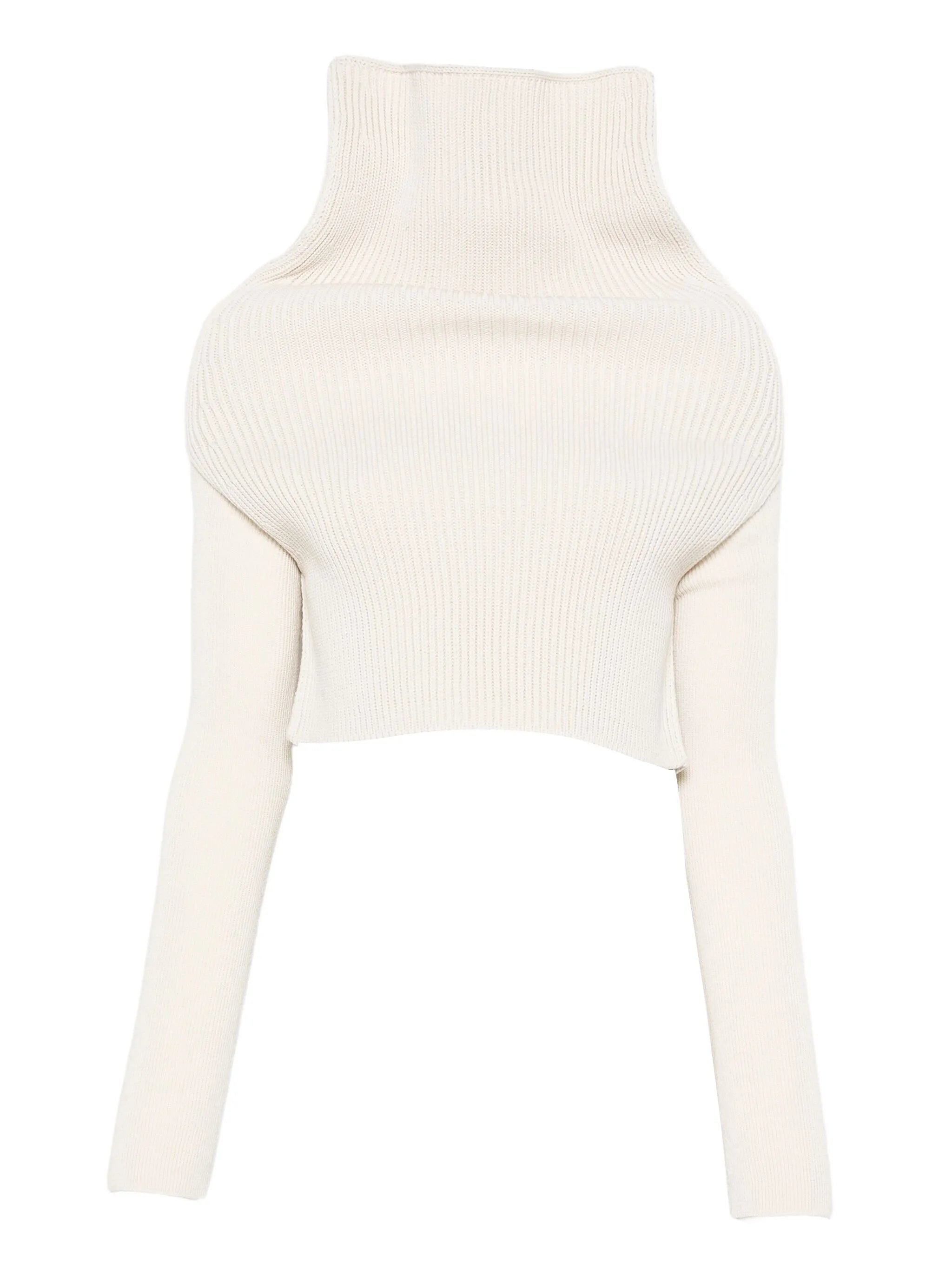 roll-neck ribbed top