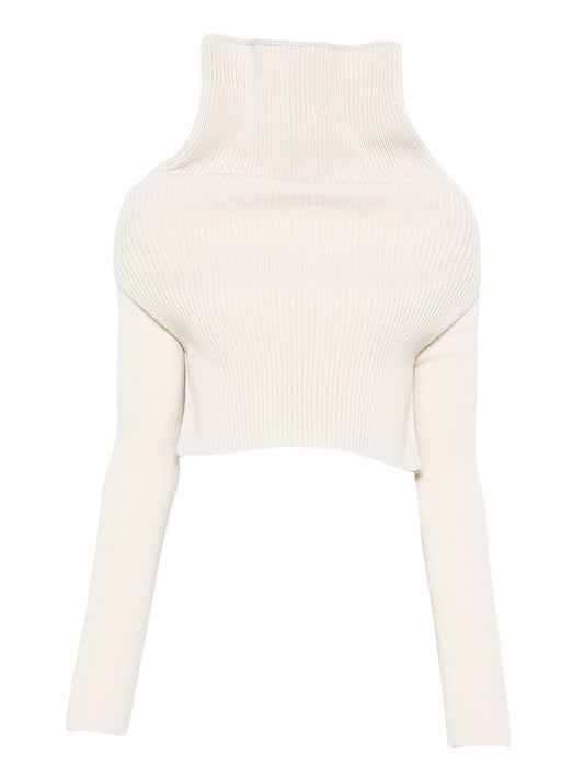 roll-neck ribbed top