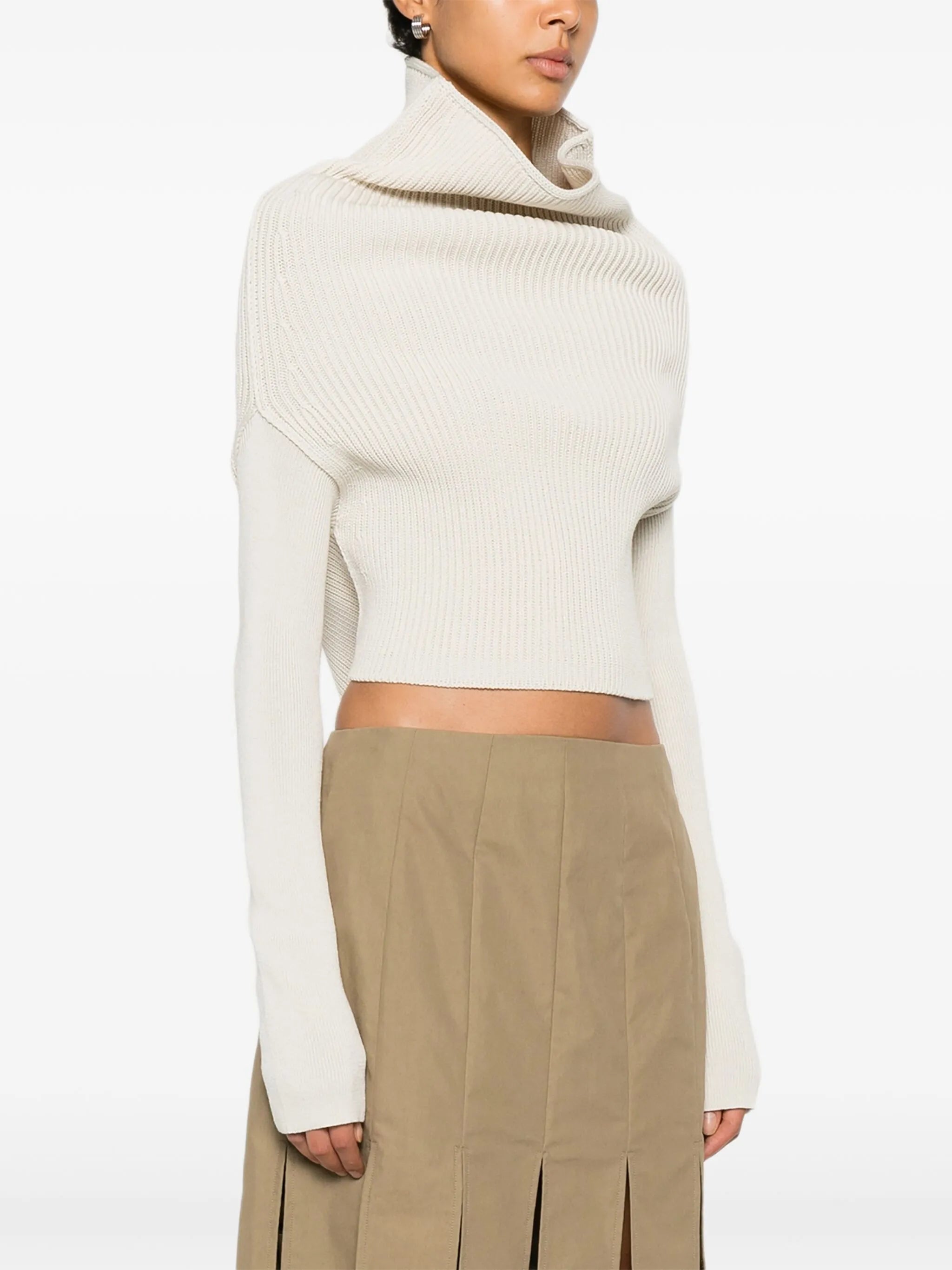 roll-neck ribbed top