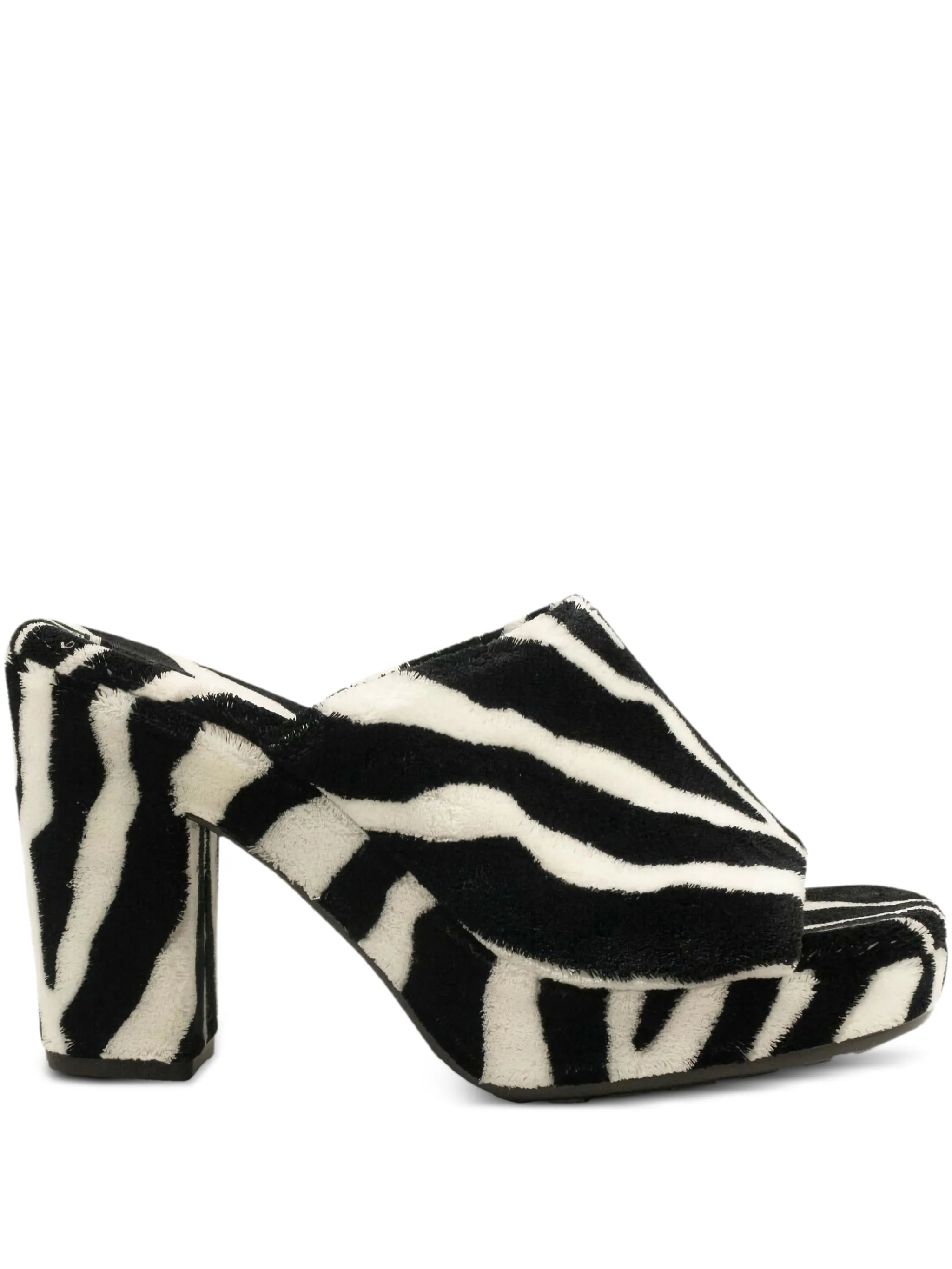 zebra-print platform sandals