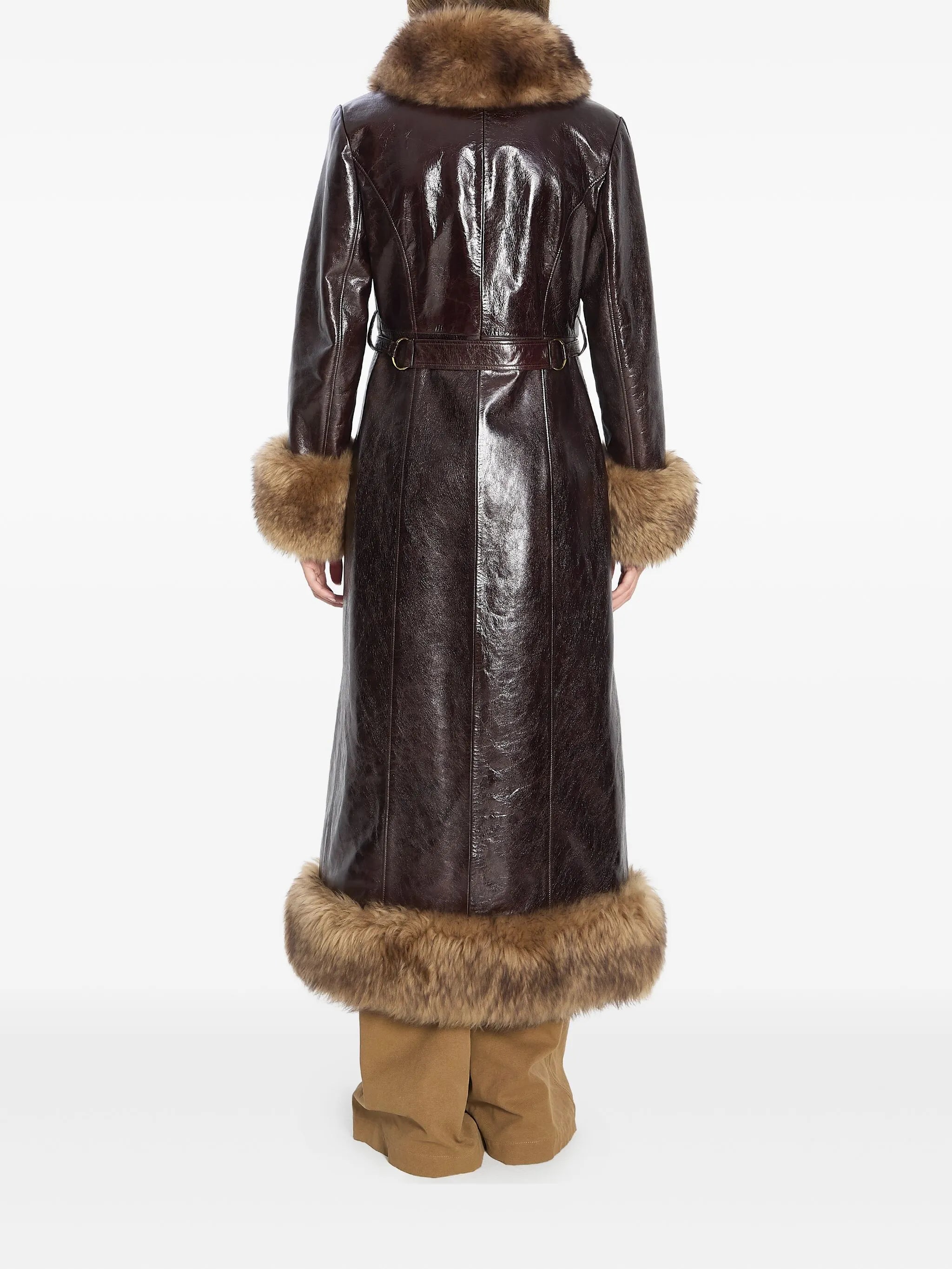 glossy-leather coat