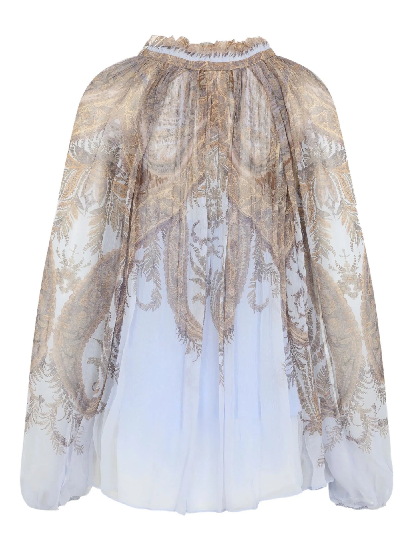 paisley-print ruffled blouse