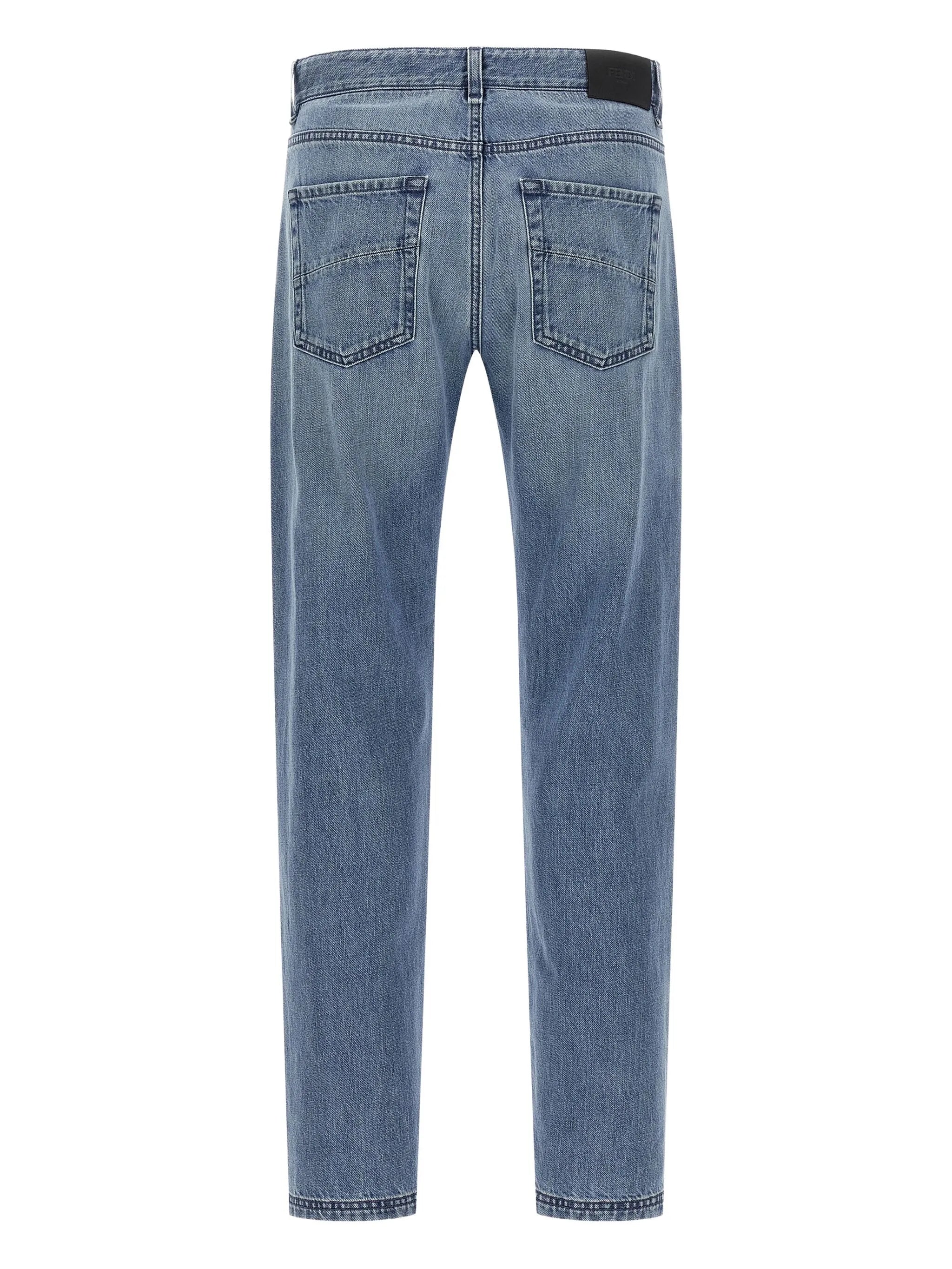 faded-effect five-pocket jeans