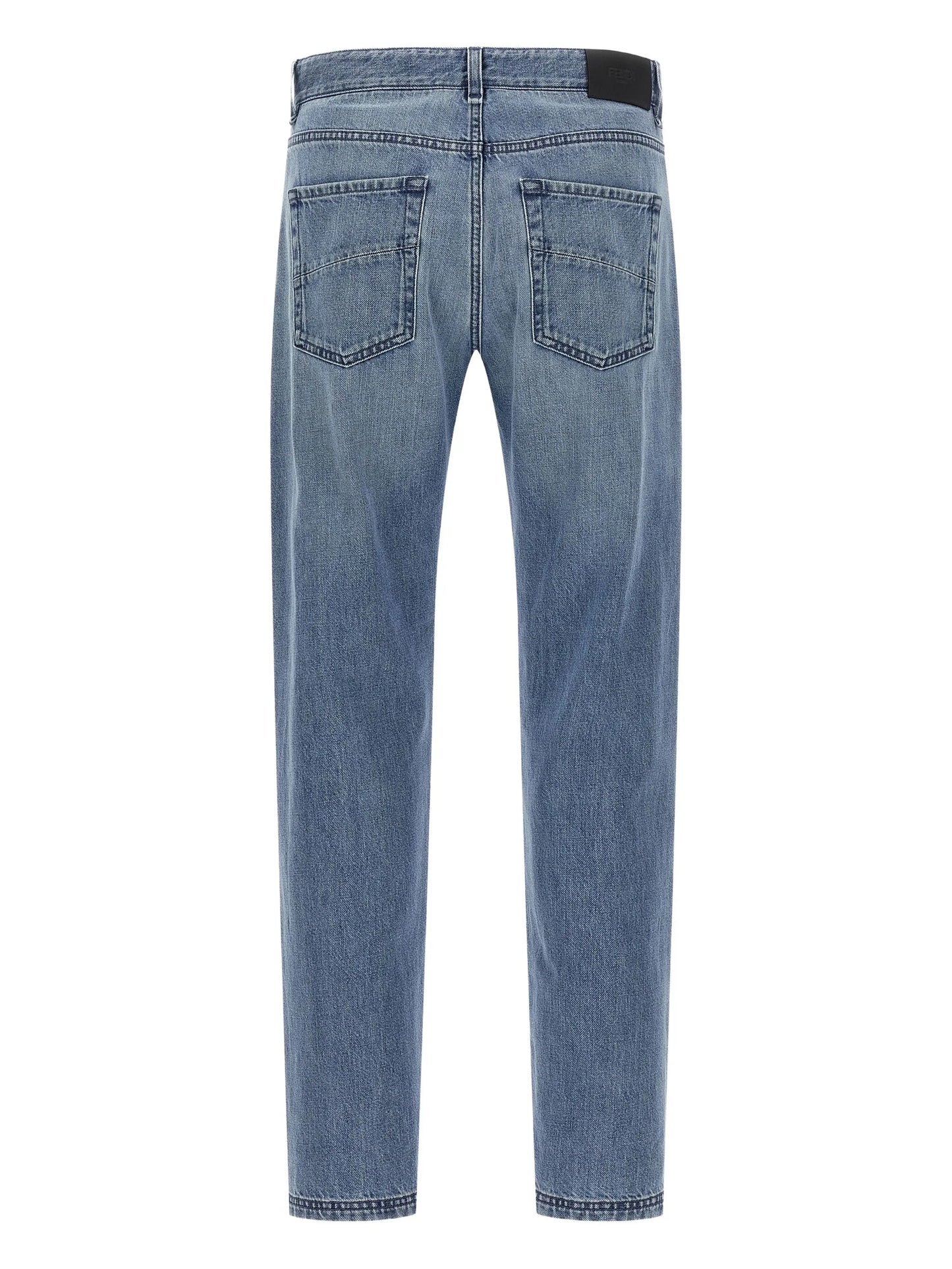 faded-effect five-pocket jeans