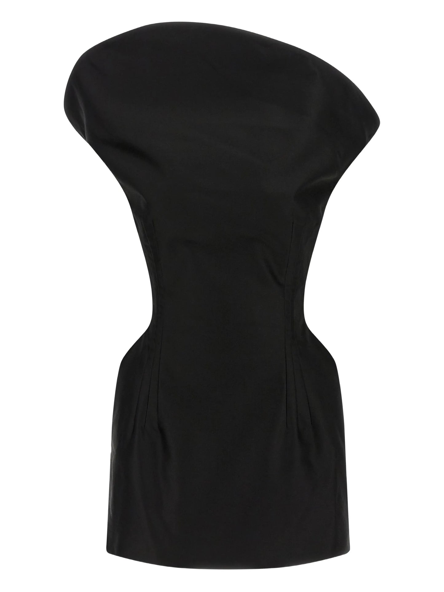 asymmetrical sculpted cotton mini dress