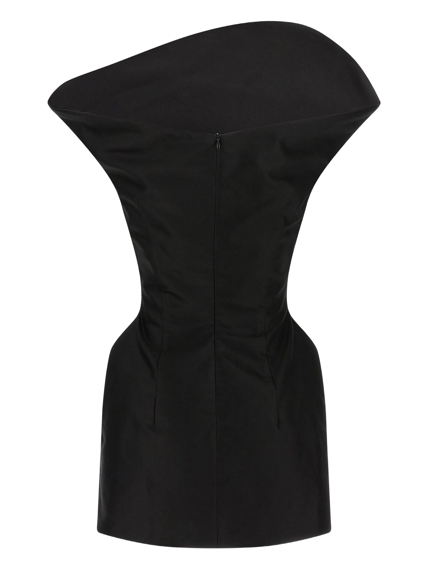 asymmetrical sculpted cotton mini dress