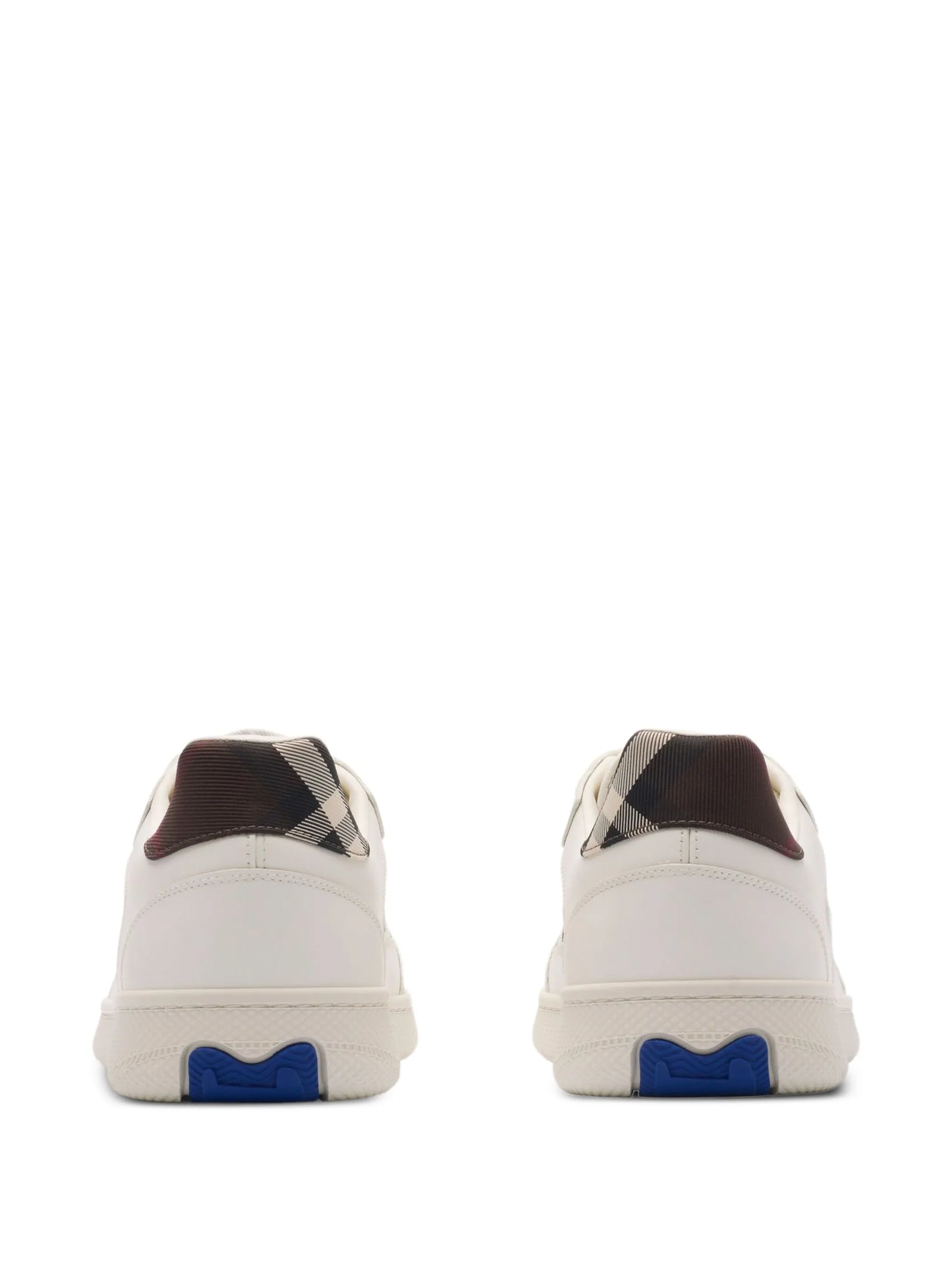 Terrace check-panel leather sneakers