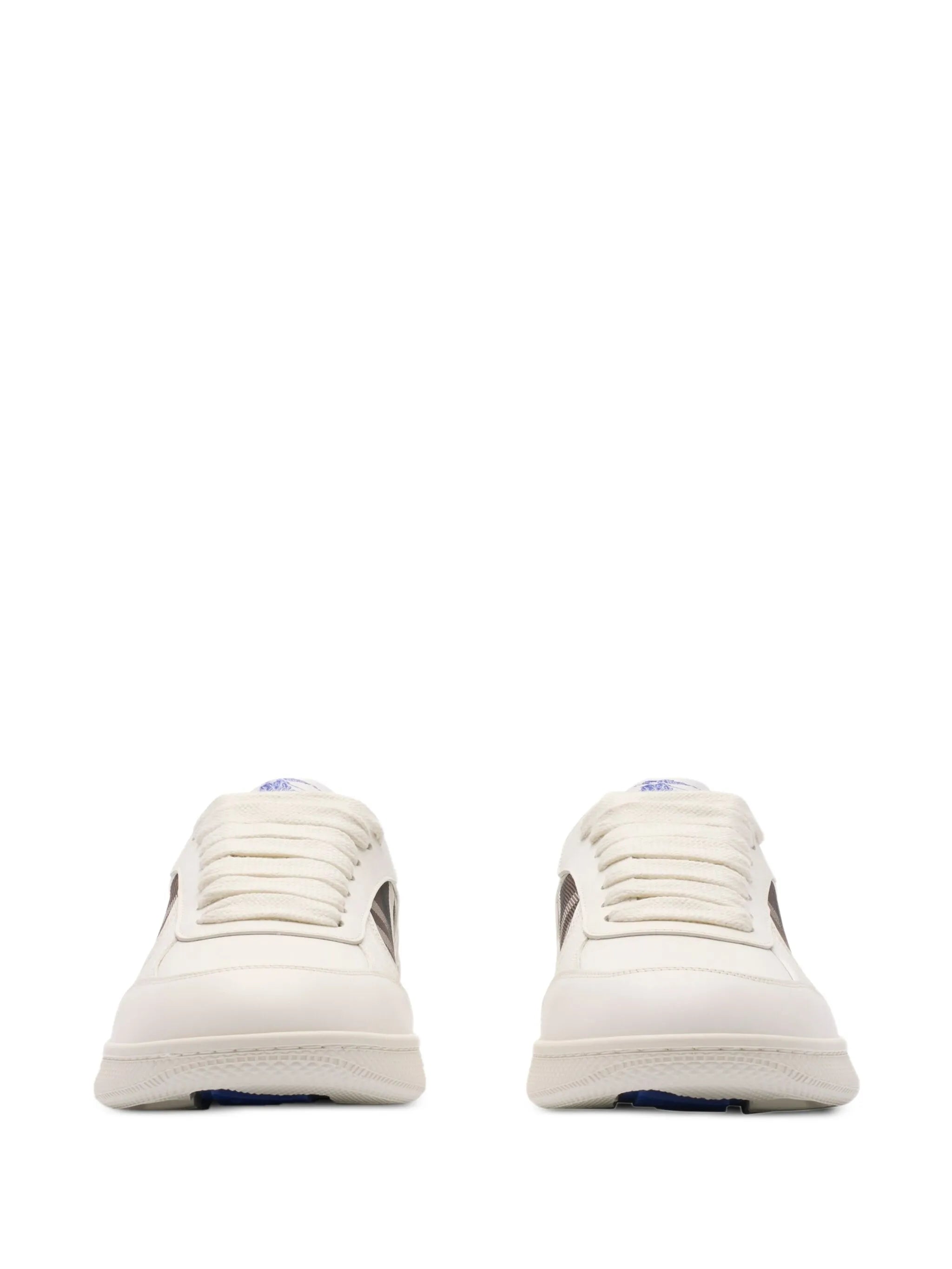 Terrace check-panel leather sneakers
