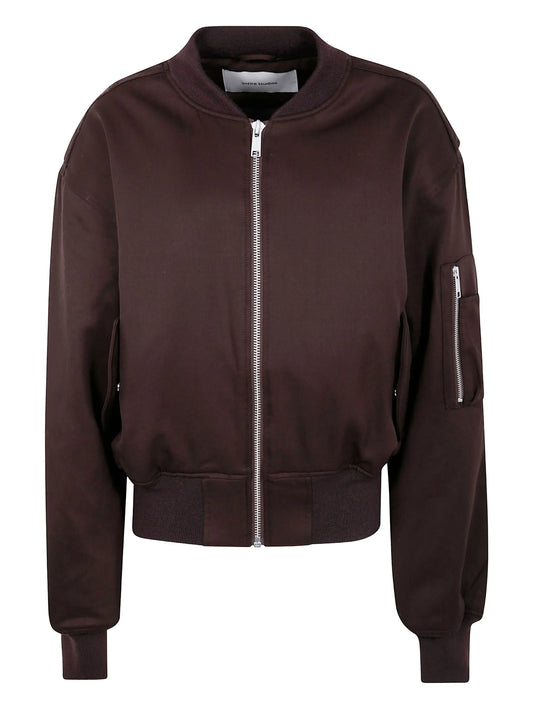 zip-fastening bomber jacket