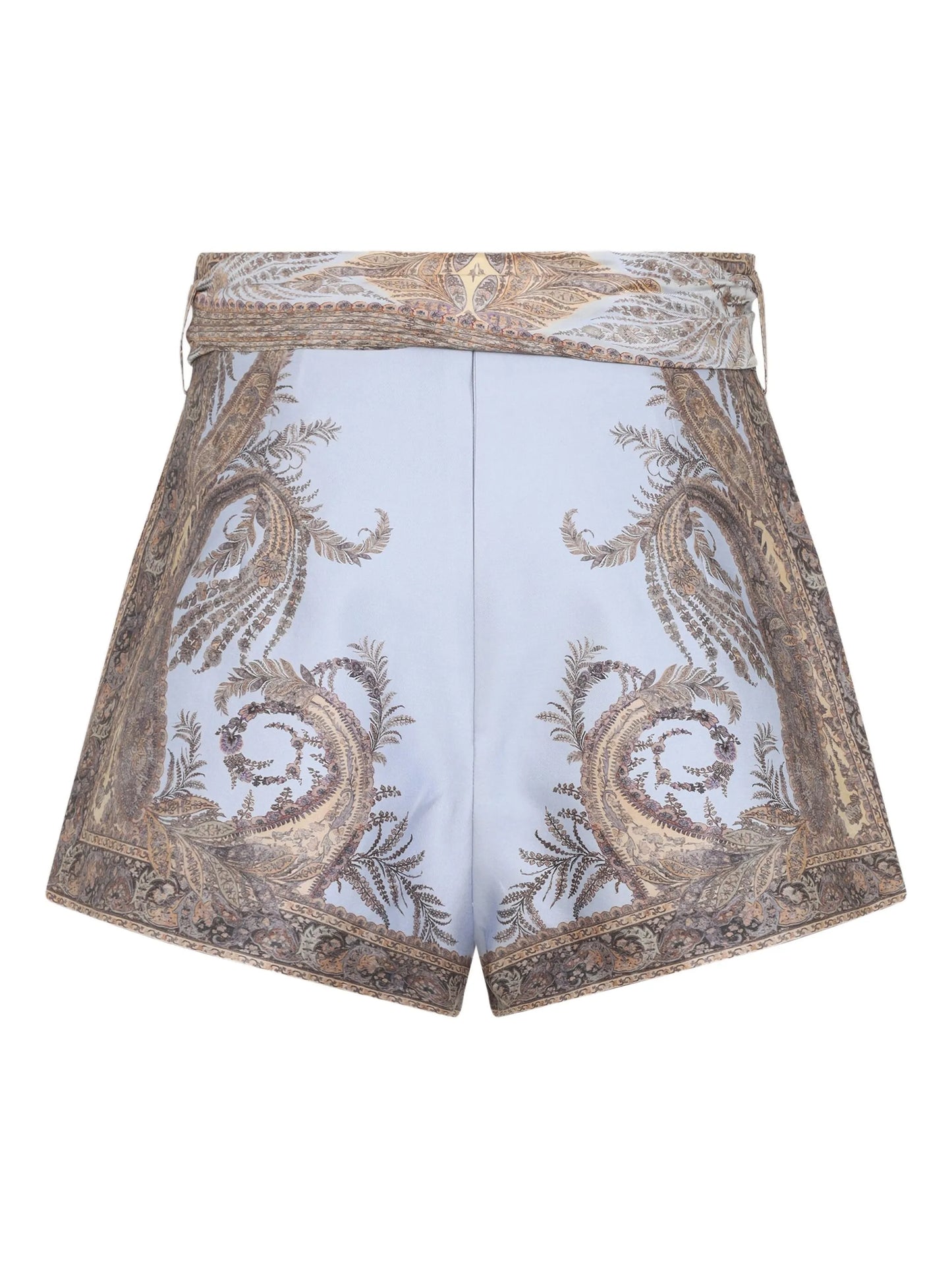 paisley-print belted shorts