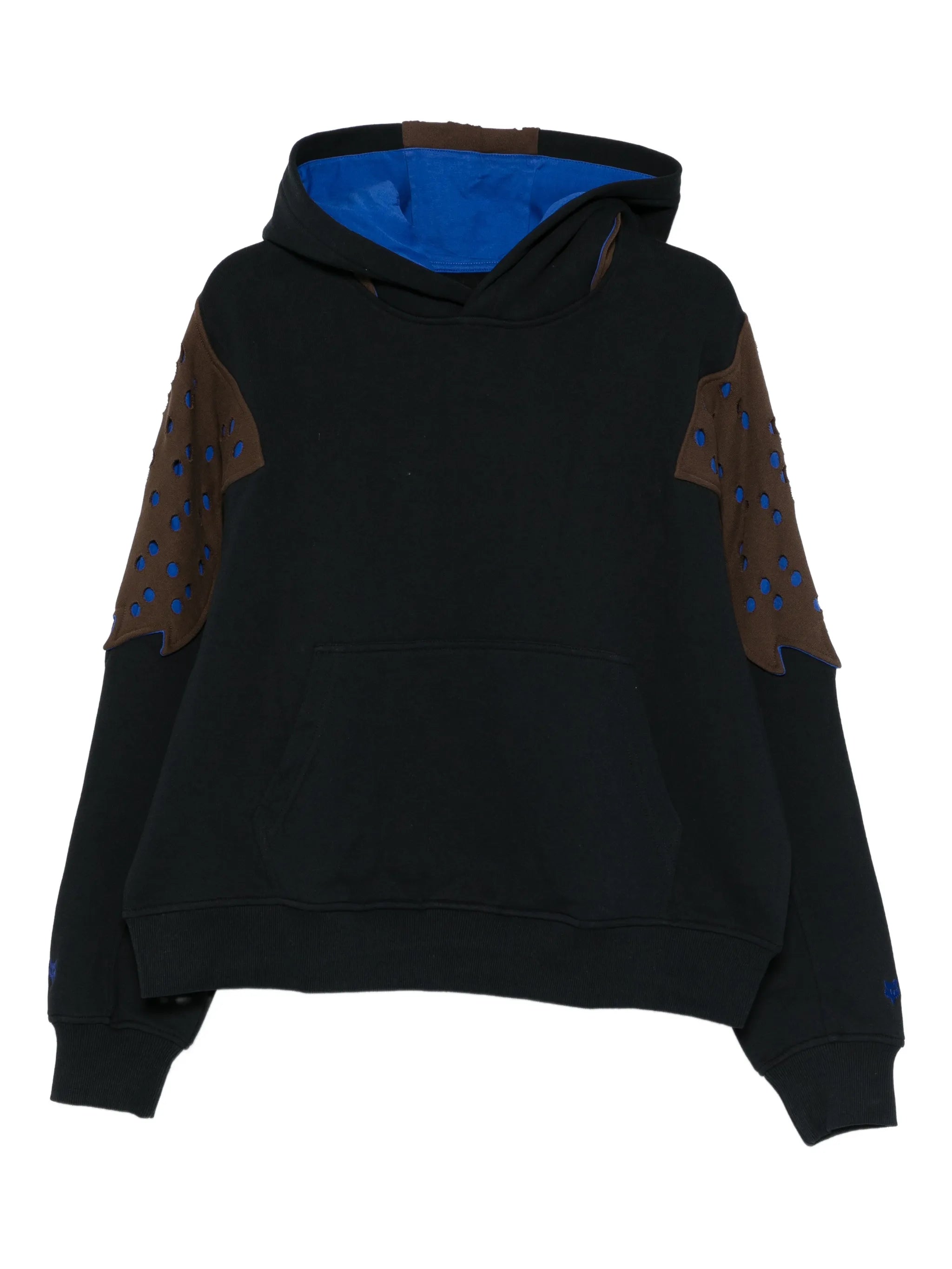 Perforated panel fleece hoodie