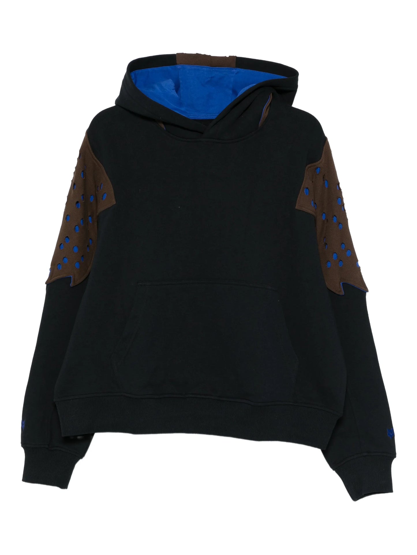 Perforated panel fleece hoodie