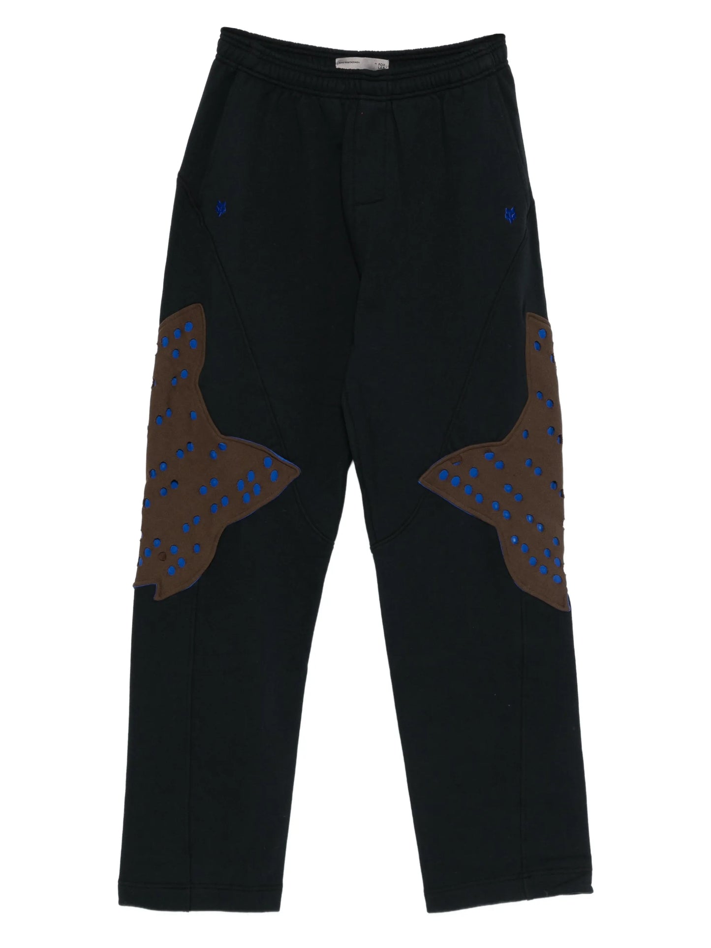 perforated appliqué track pants