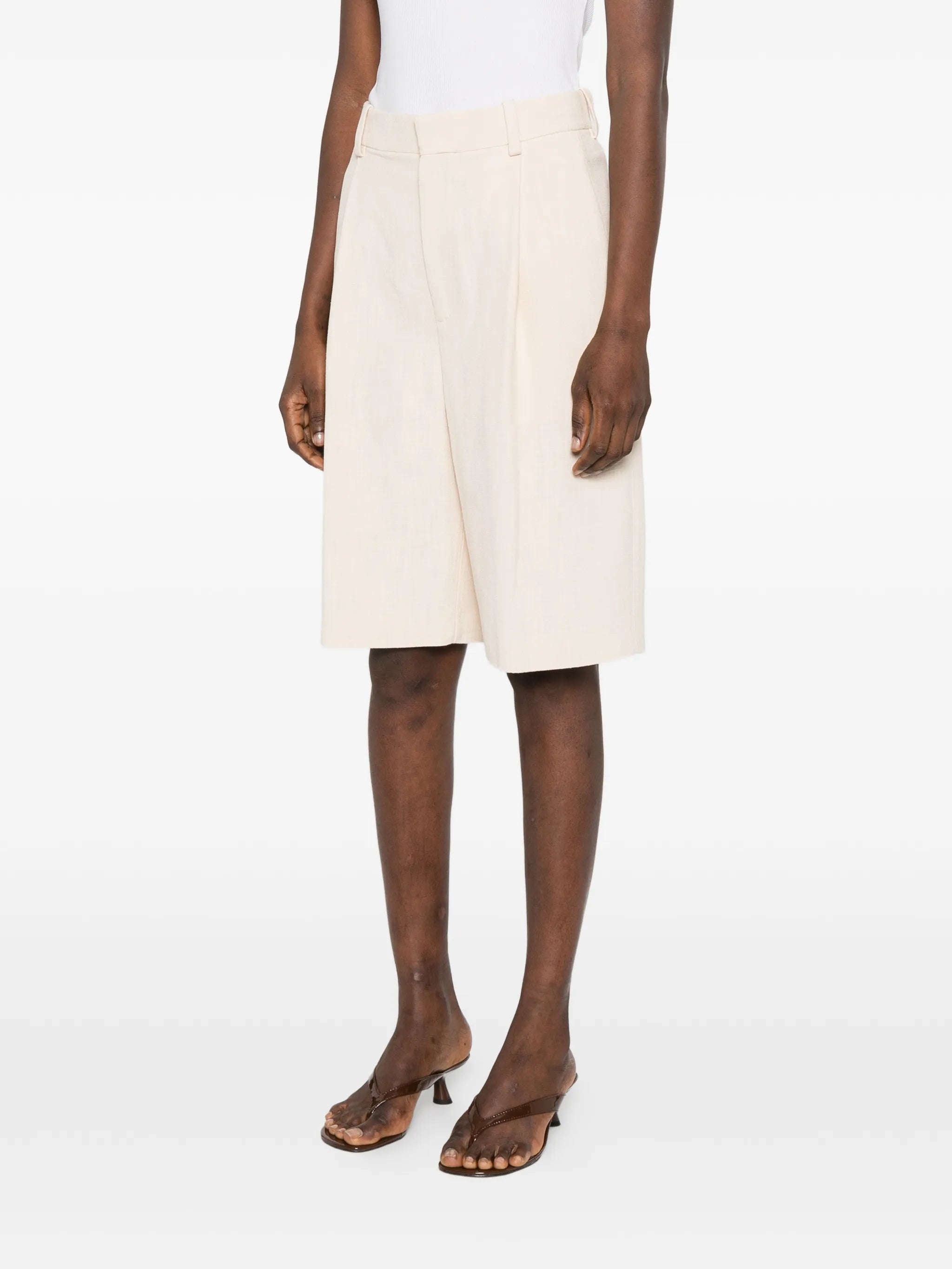 pleated tailored shorts