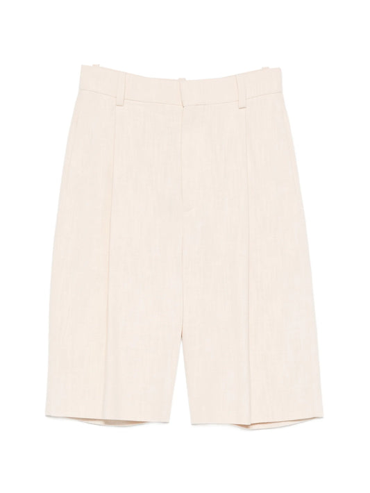 pleated tailored shorts