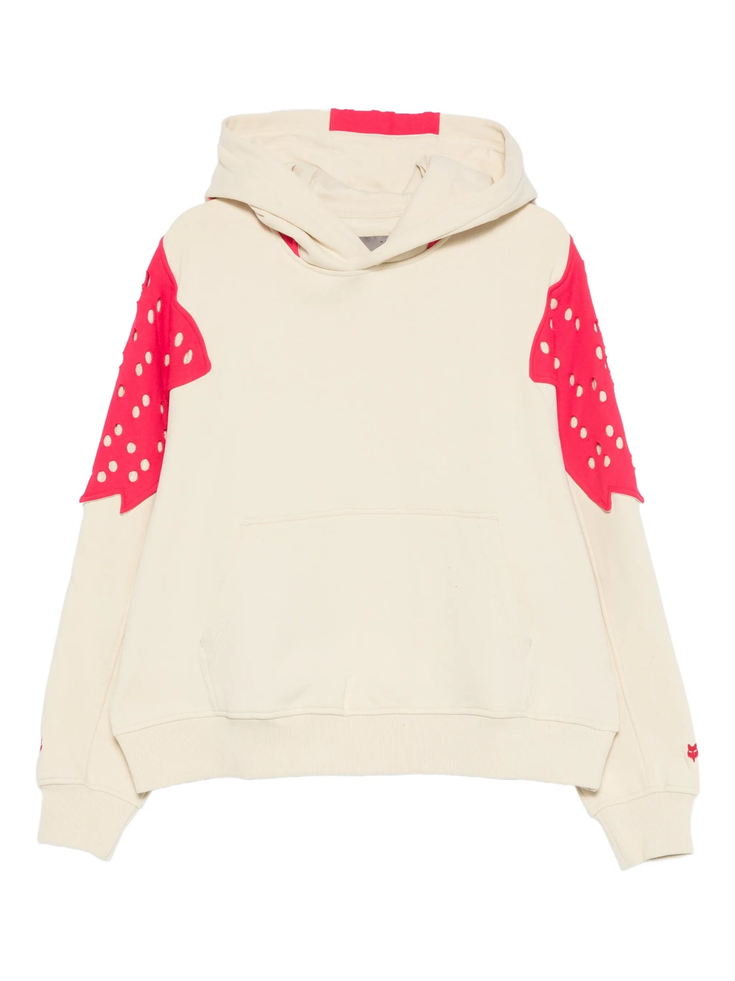 perforated cotton hoodie