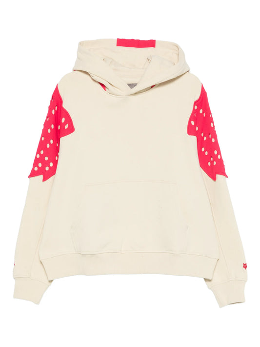 perforated cotton hoodie
