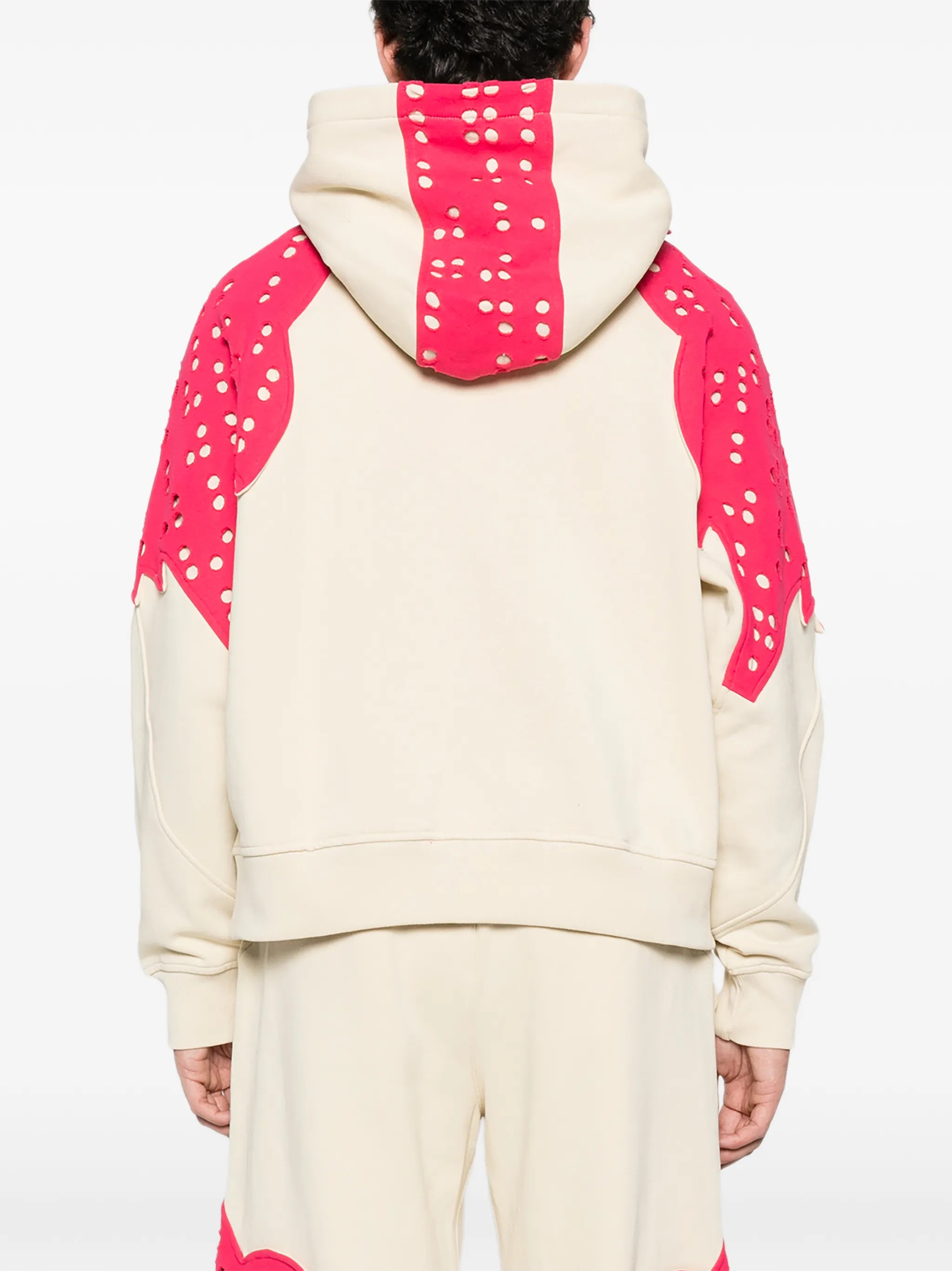 perforated cotton hoodie