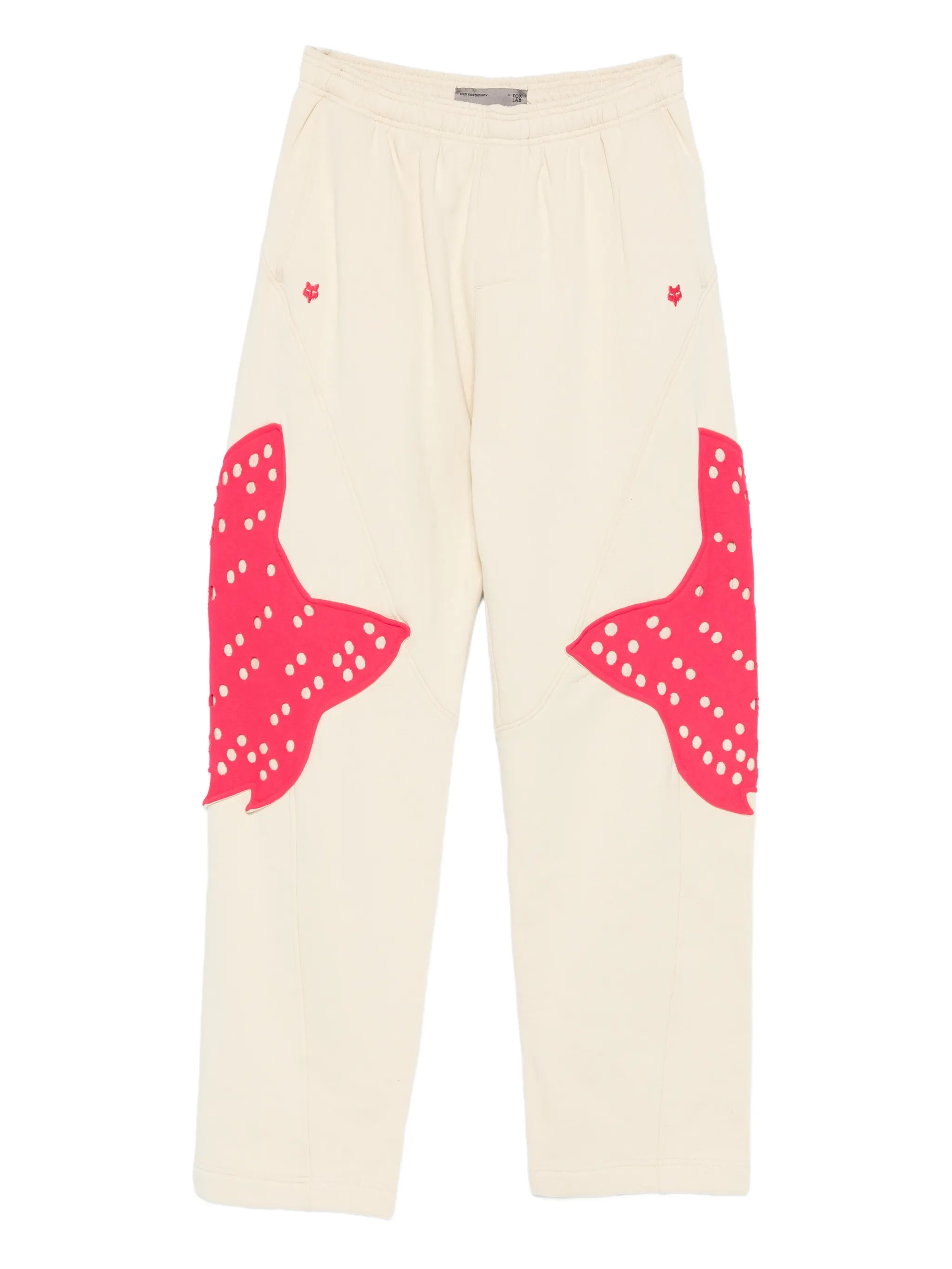 perforated appliqué fleece track trousers
