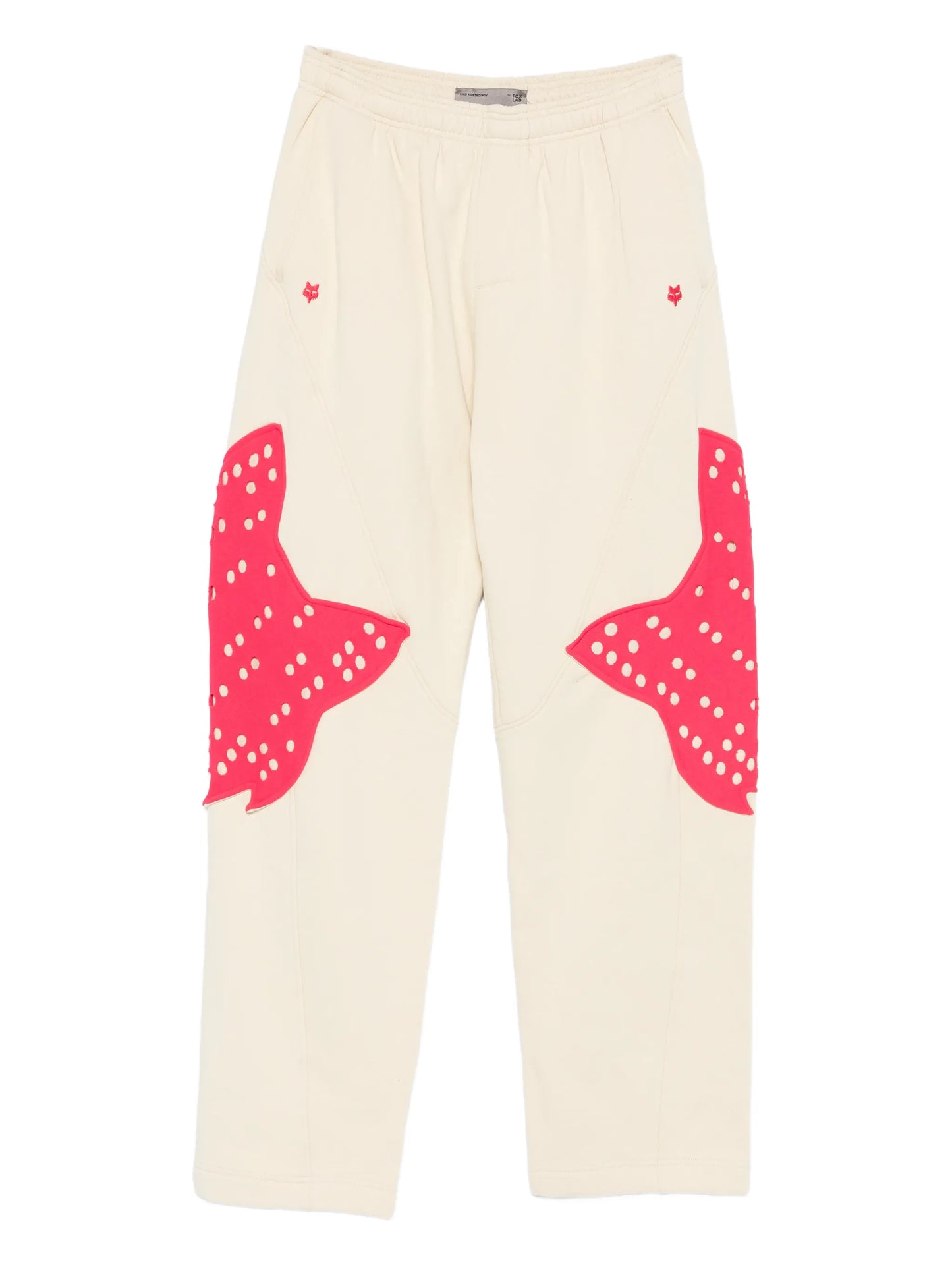perforated appliqué fleece track trousers