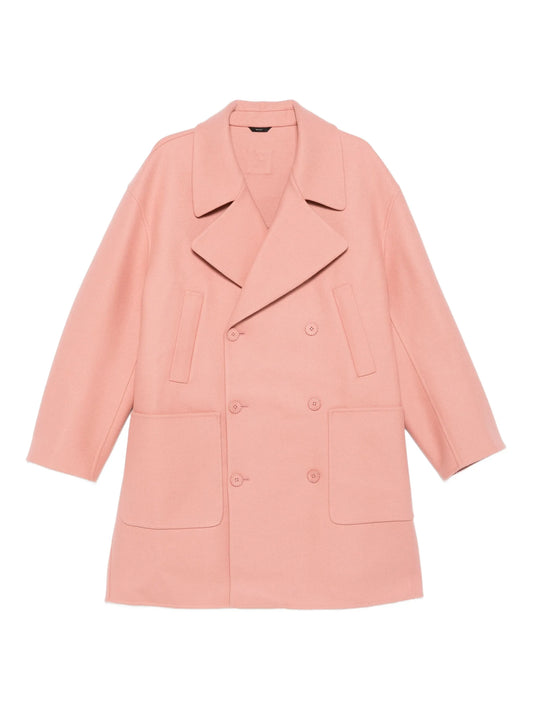 double-breasted patch-pocket coat