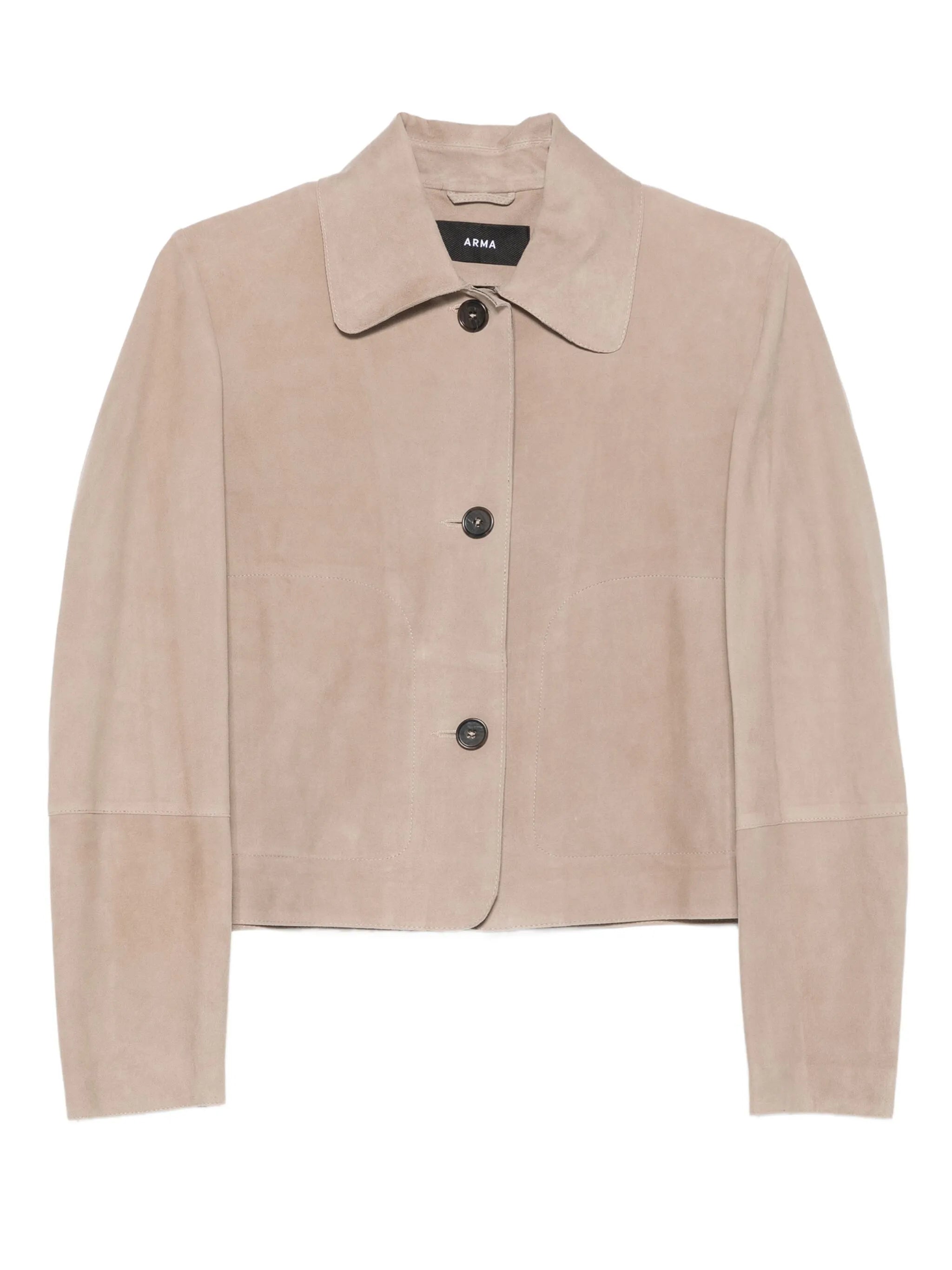 button suede jacket