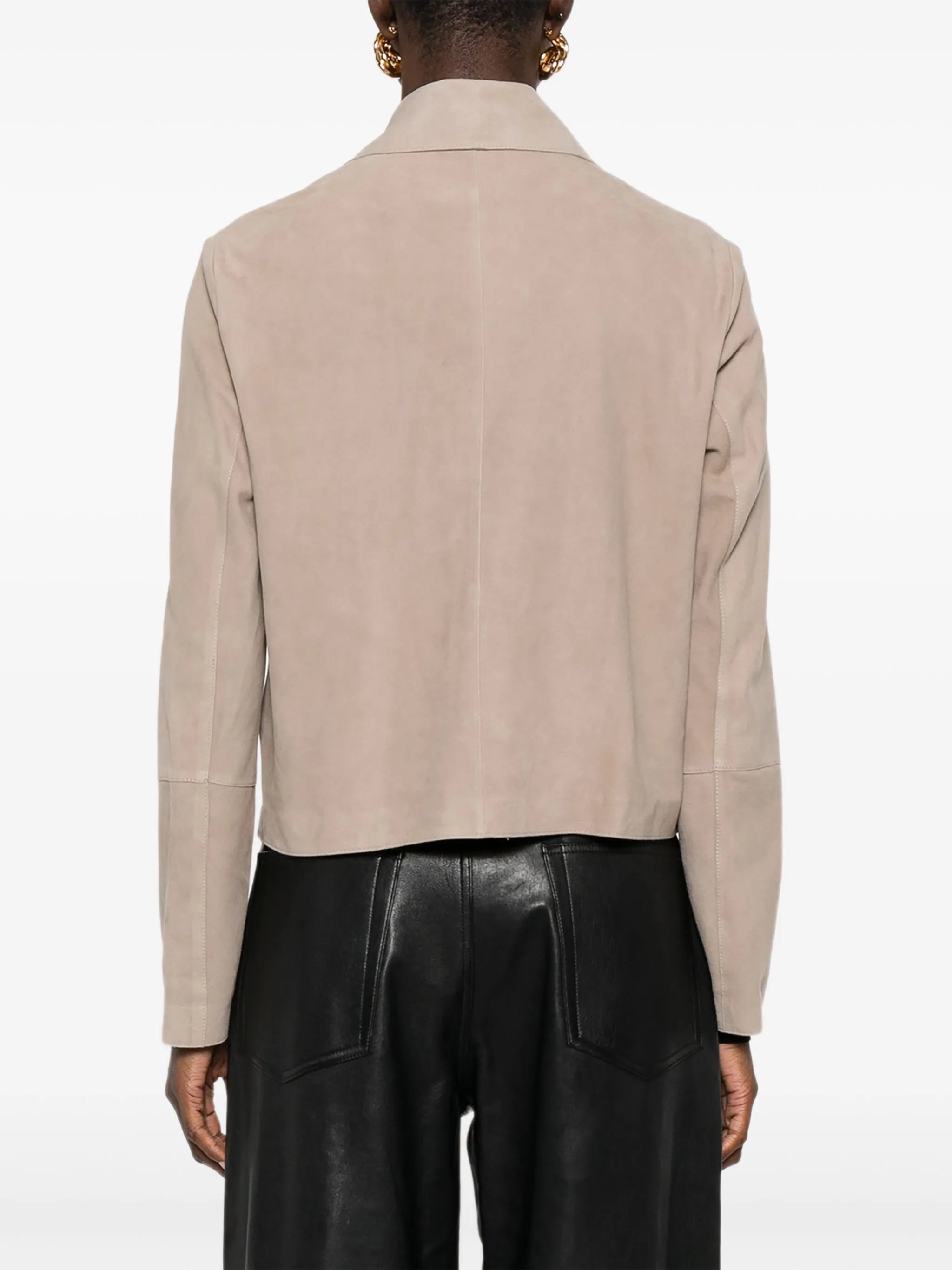 button suede jacket