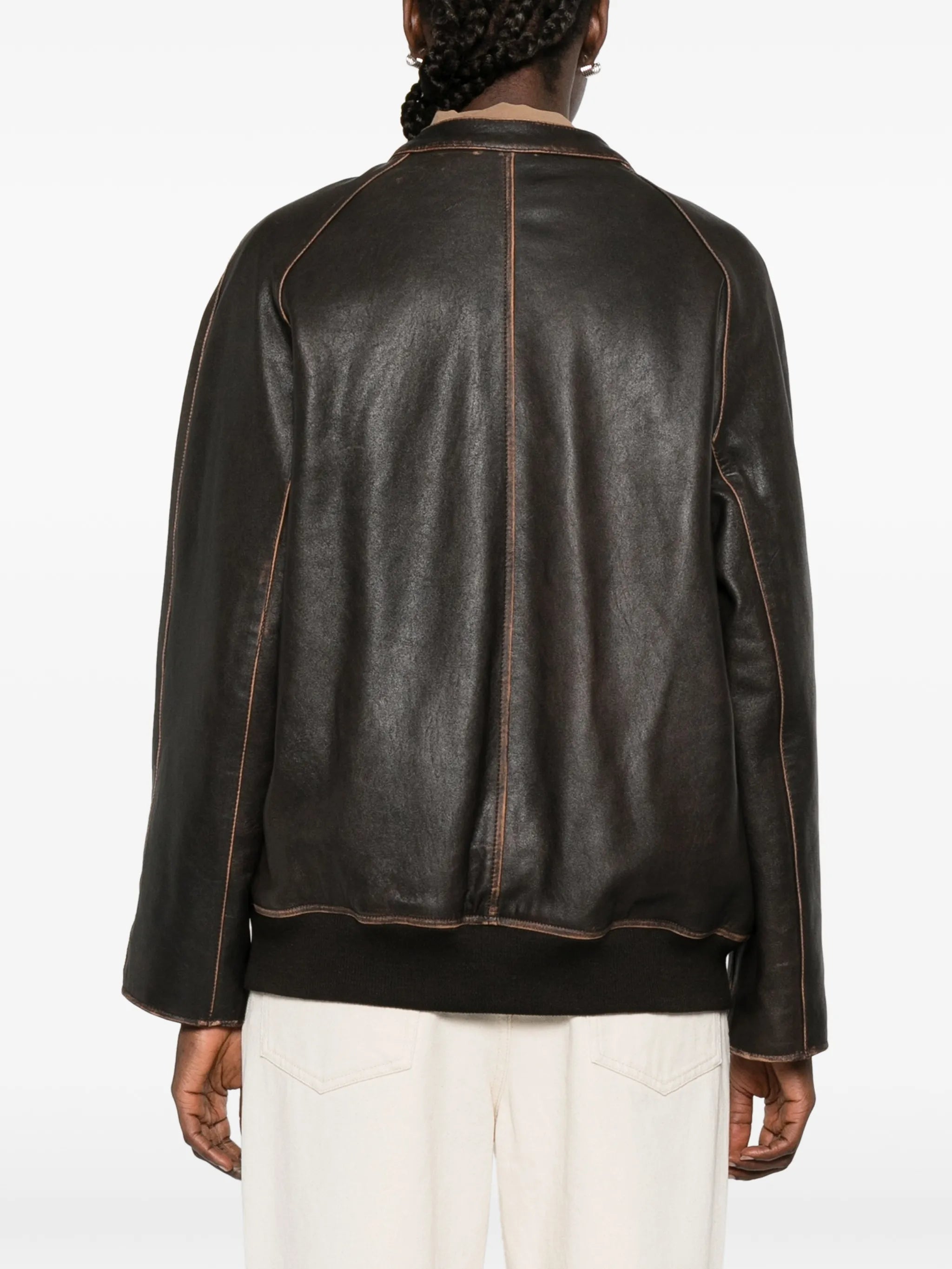 Azzura leather bomber jacket