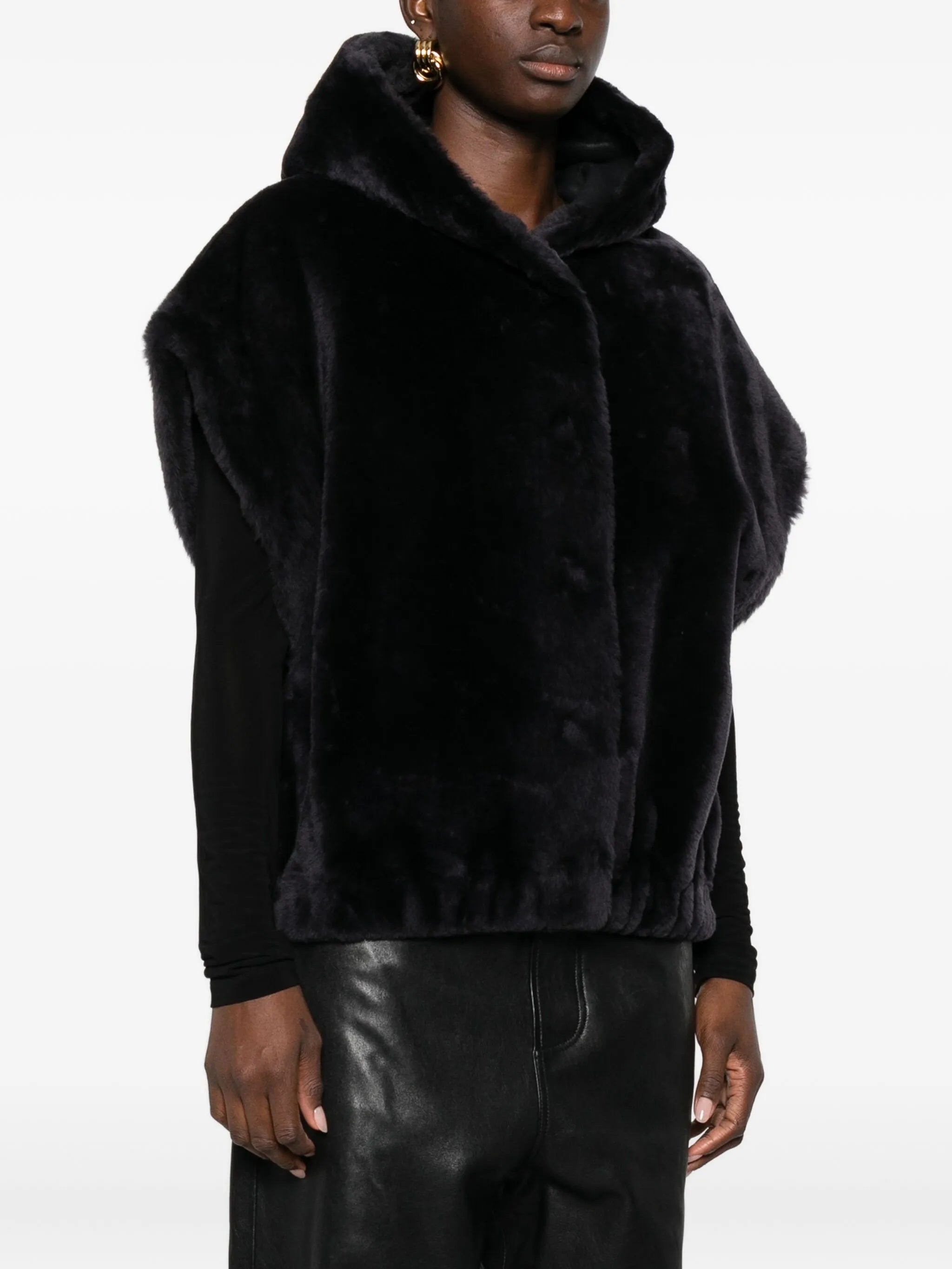 Aurelie hooded faux-fur jacket