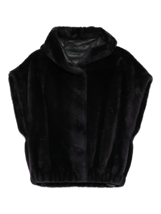 Aurelie hooded faux-fur jacket