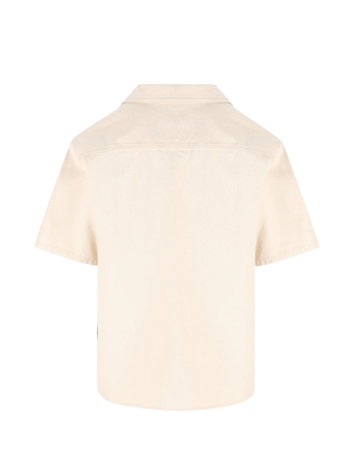 denim bowling shirt with Vgold