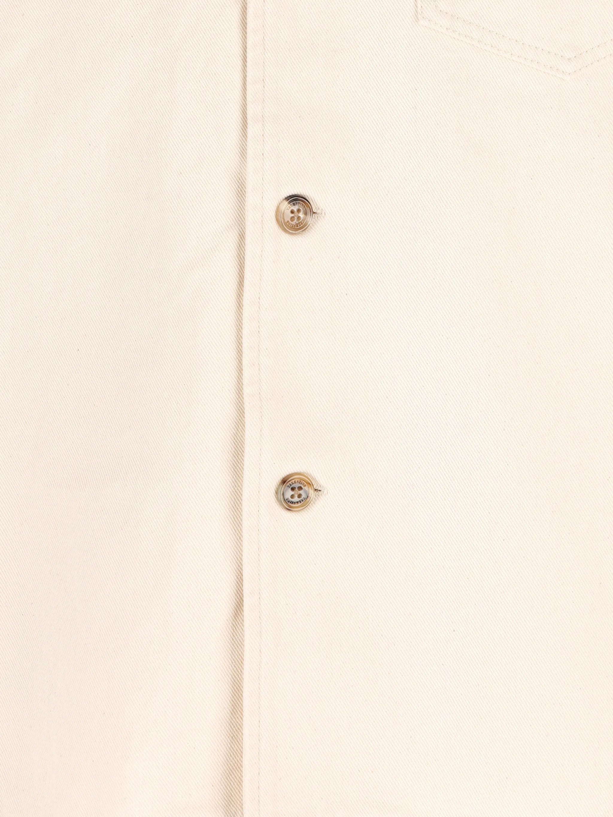 denim bowling shirt with Vgold