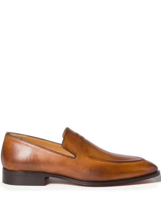 embossed-logo loafers