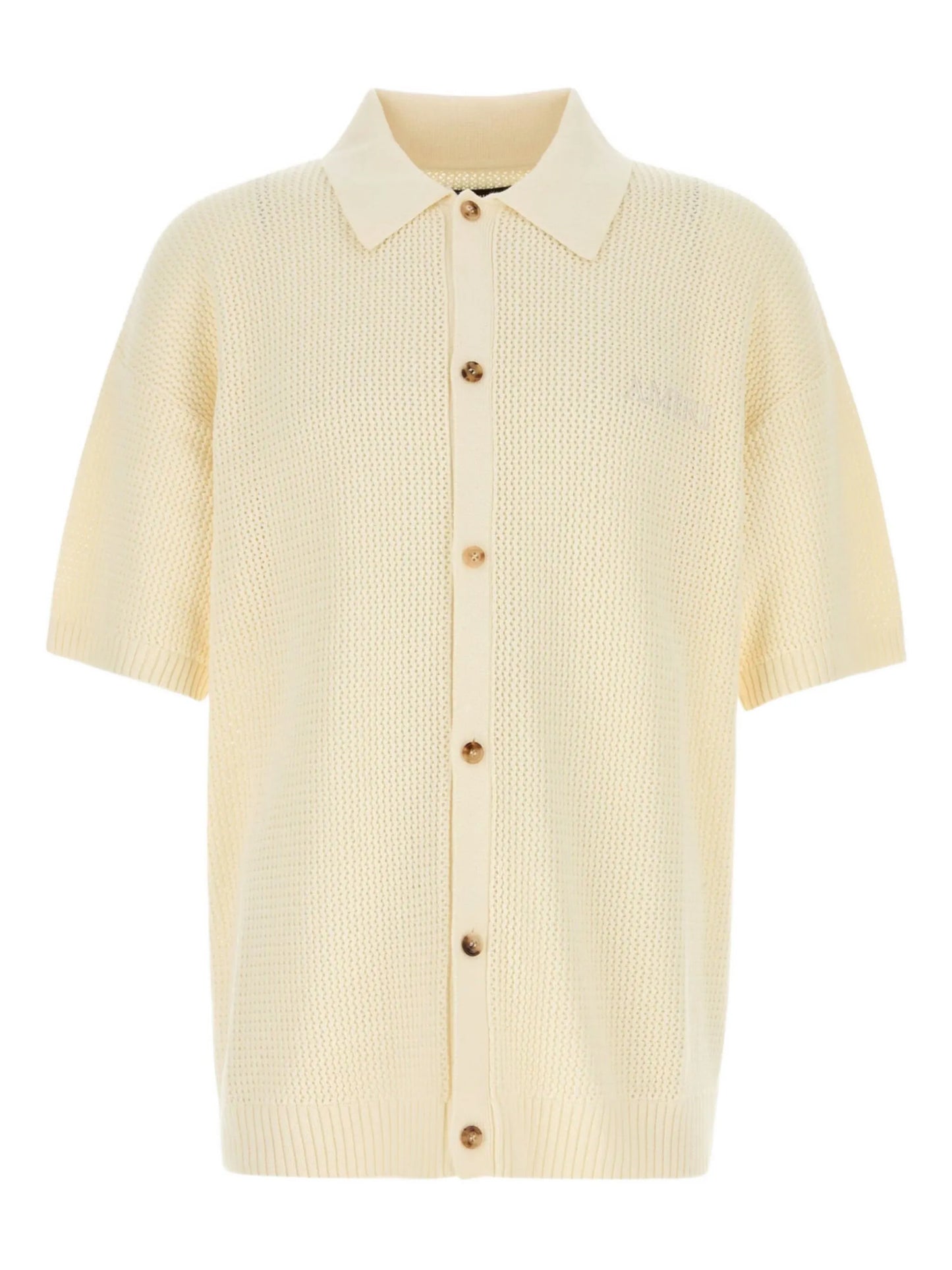 embroidered-logo crochet shirt