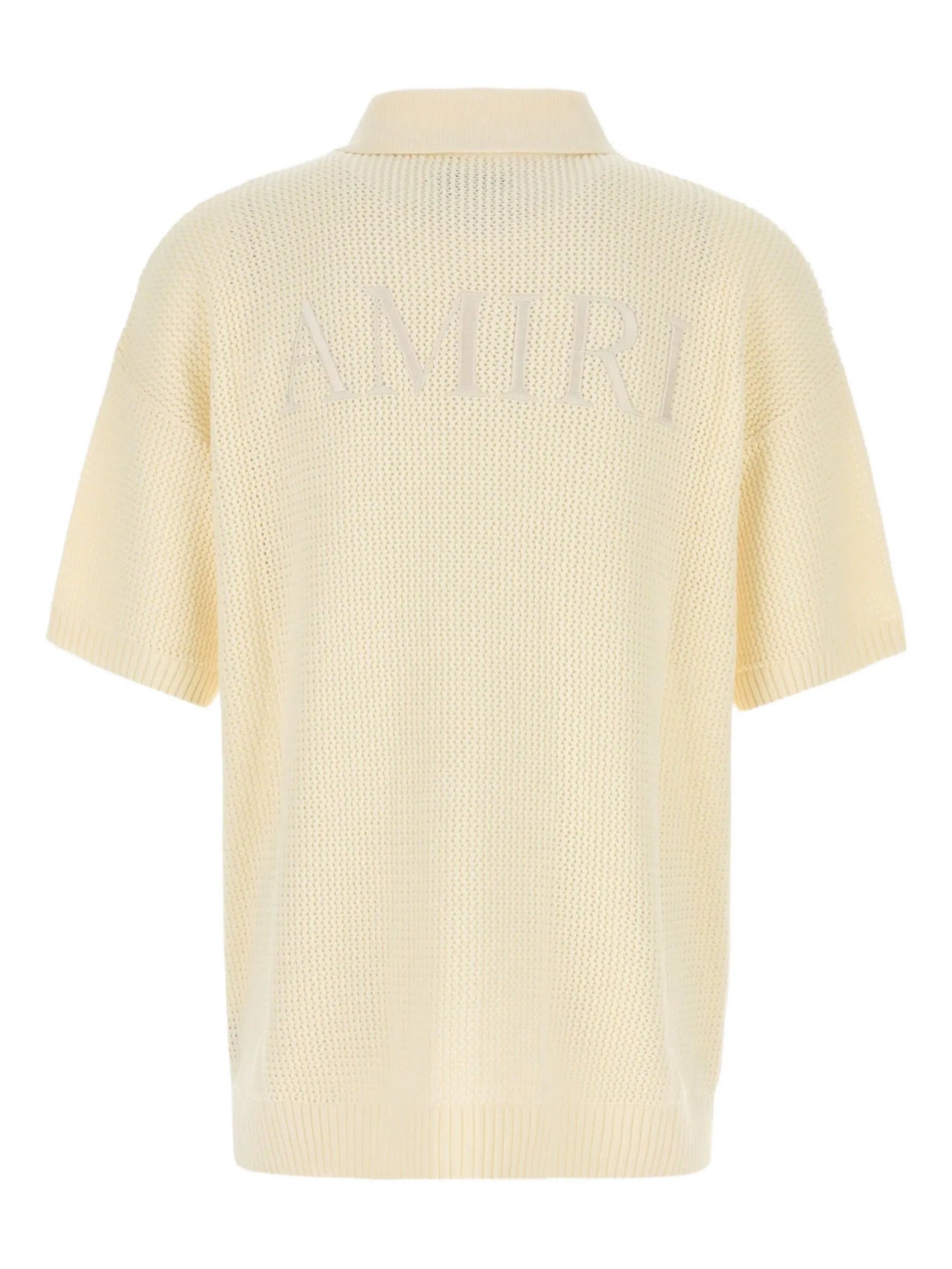 embroidered-logo crochet shirt