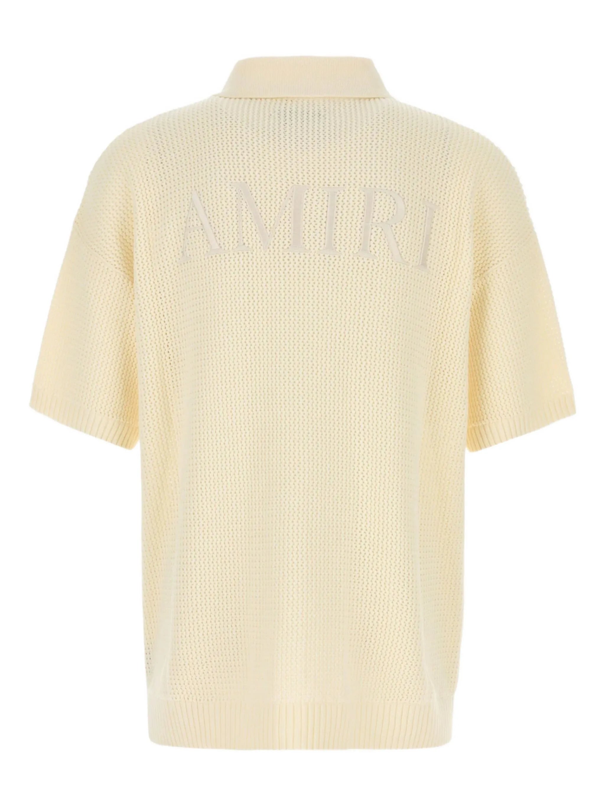 embroidered-logo crochet shirt