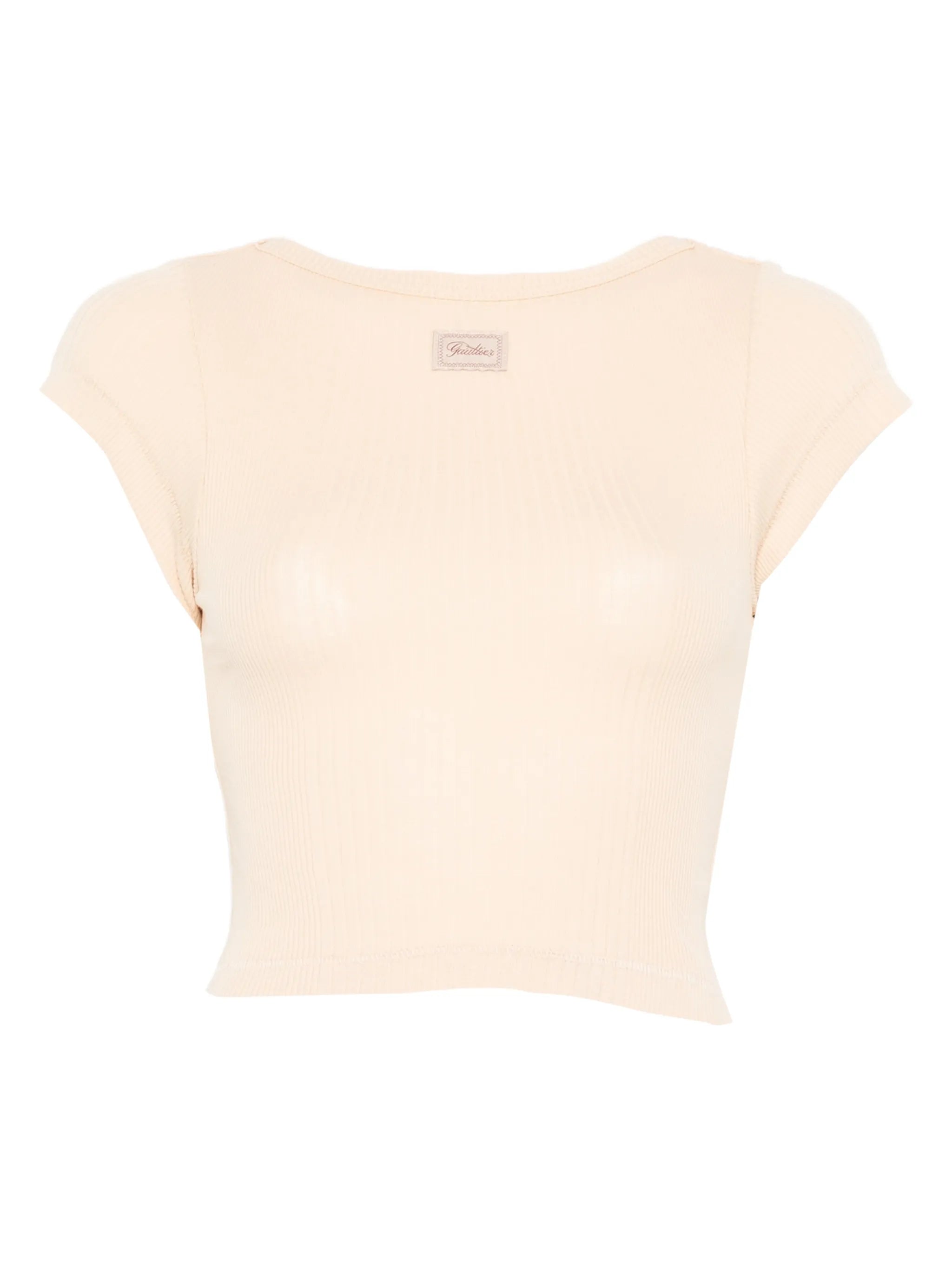 ribbed short-sleeve T-shirt