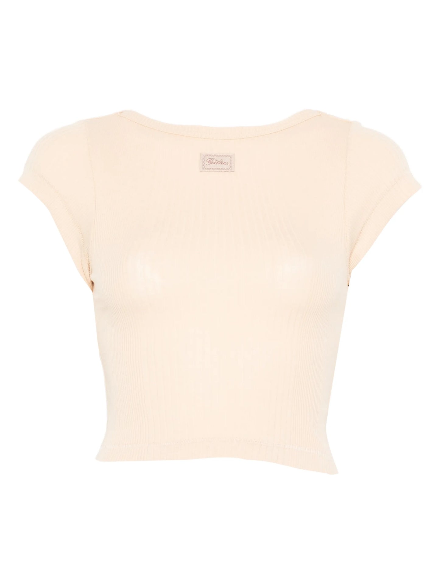 ribbed short-sleeved T-shirt