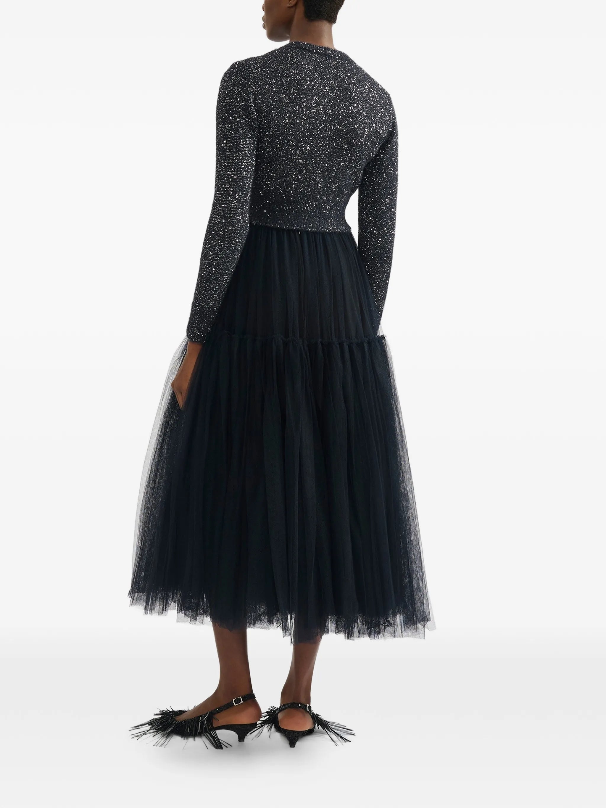 floral-appliqué cardigan