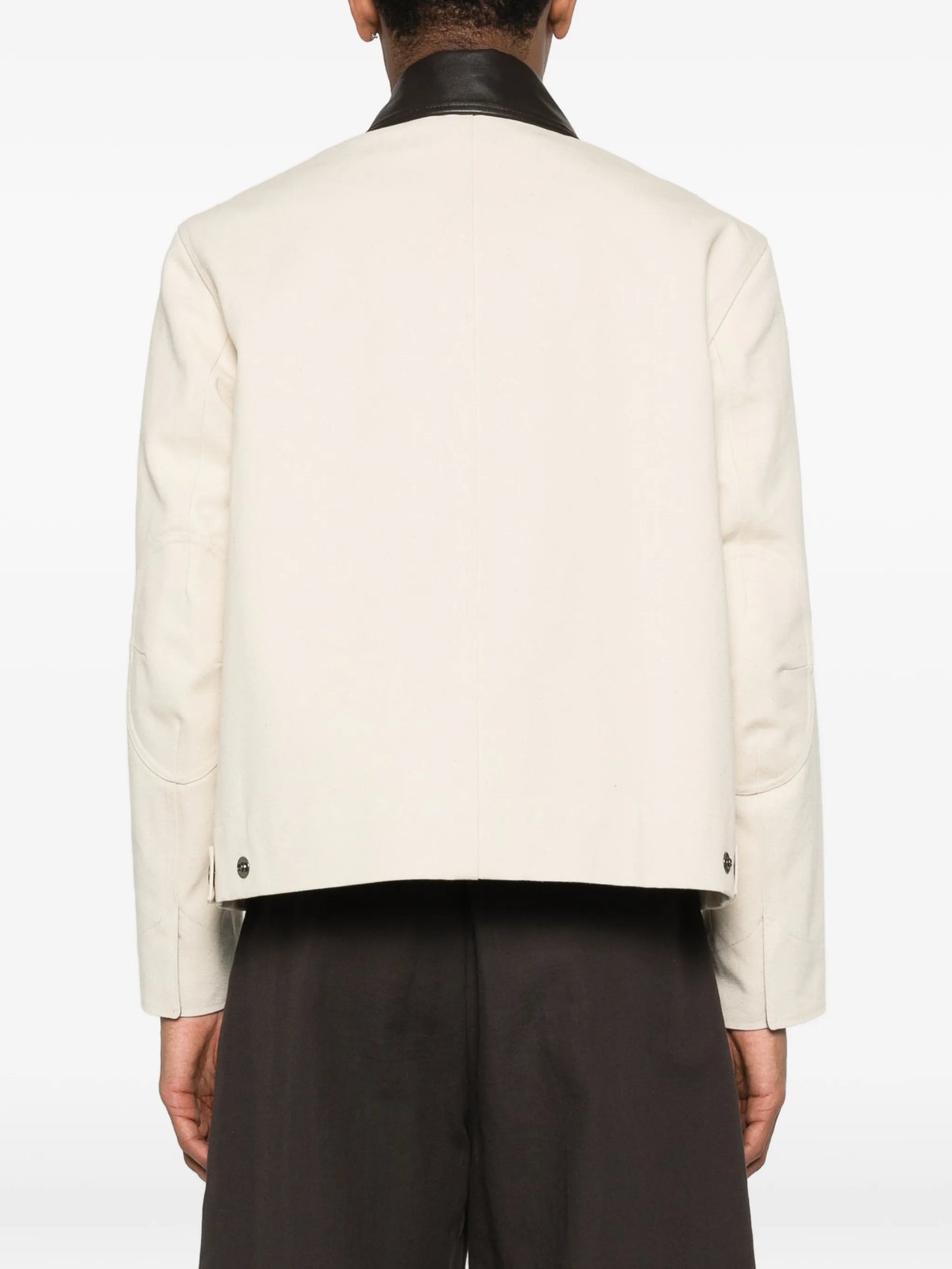 Painter leather-collar jacket