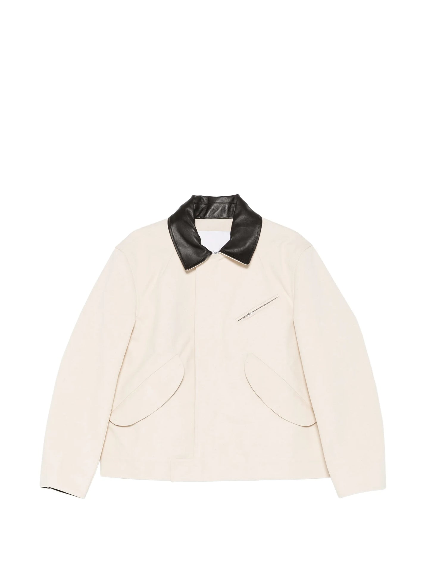 Painter leather-collar jacket