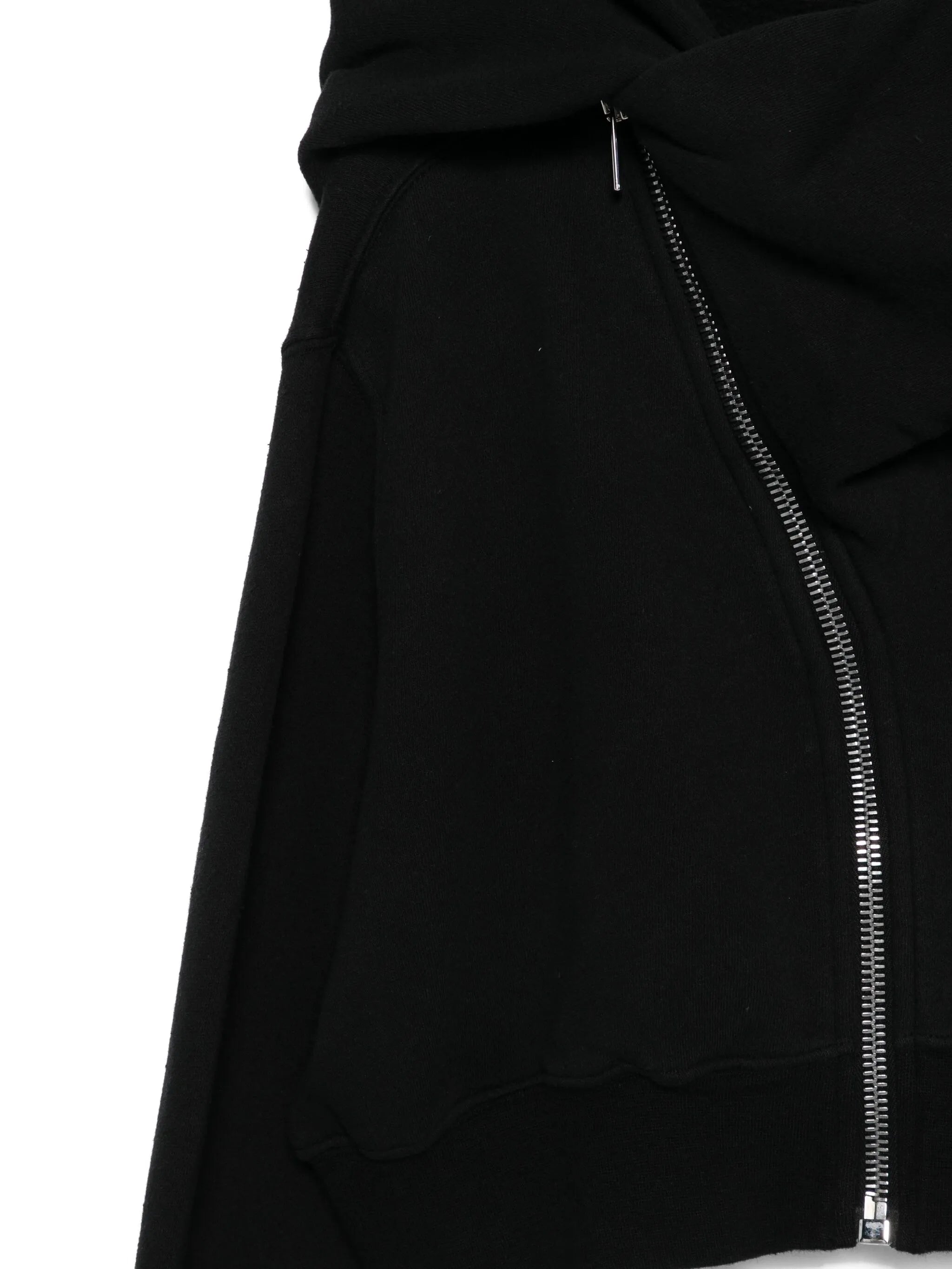 draped zip-front asymmetrical hoodie