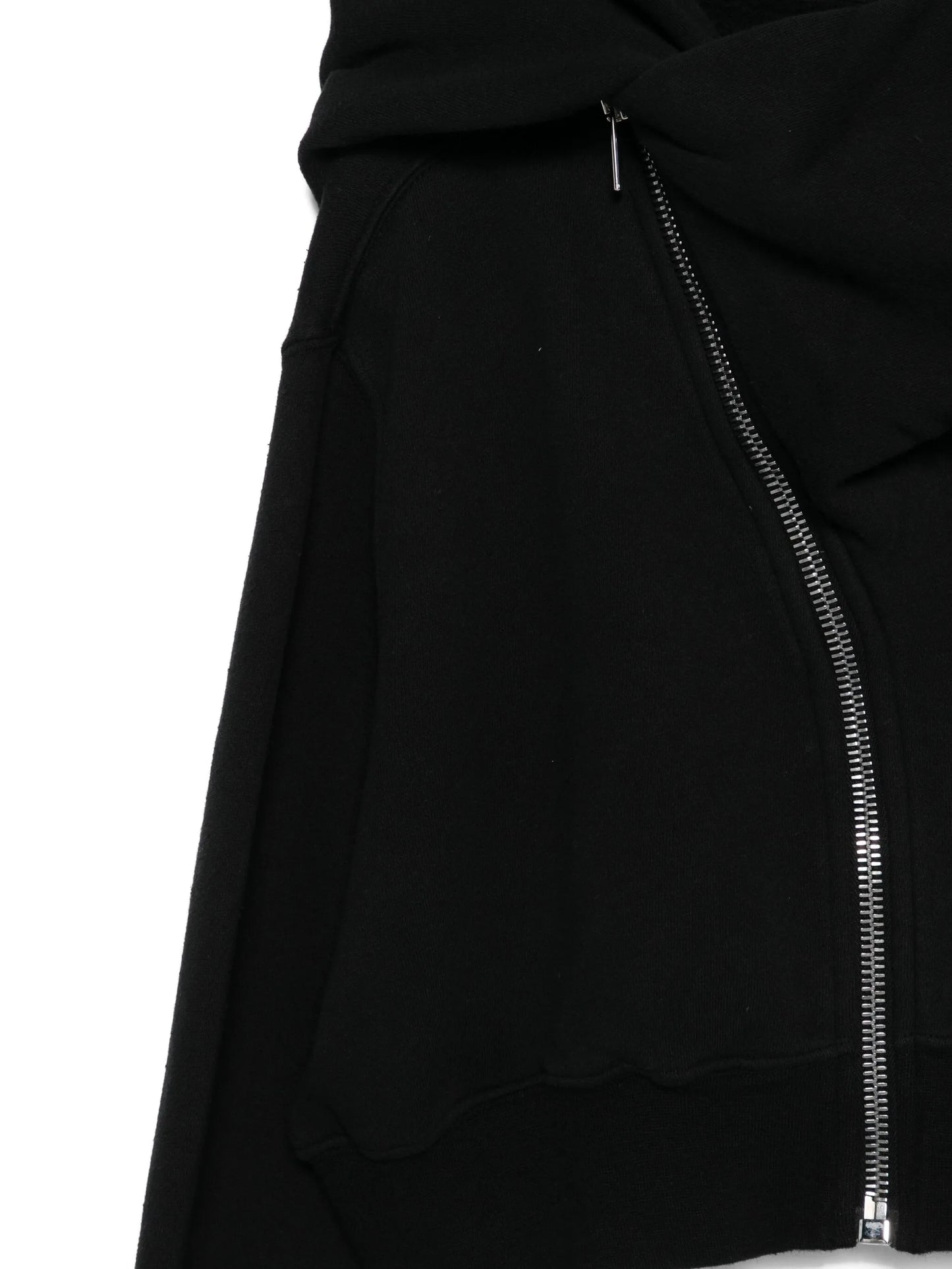 draped zip-front asymmetrical hoodie