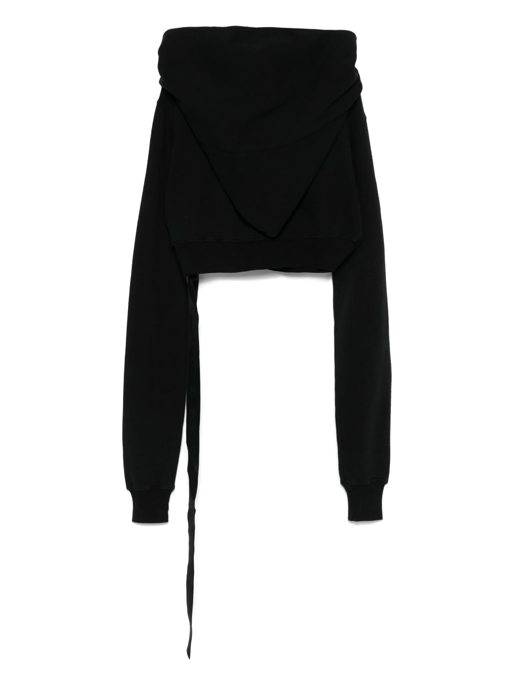 draped zip-front asymmetrical hoodie